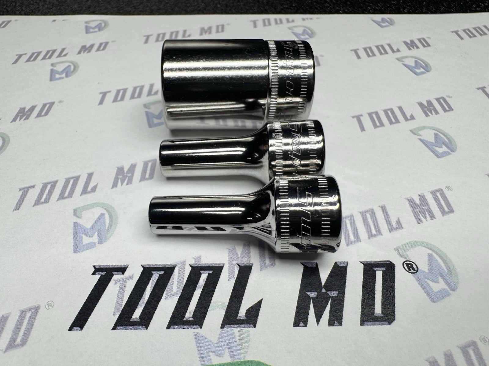 Snap-on Tools USA NEW 3pc 3/8” Drive 6pt Metric SEMI-DEEP Add On Socket Set