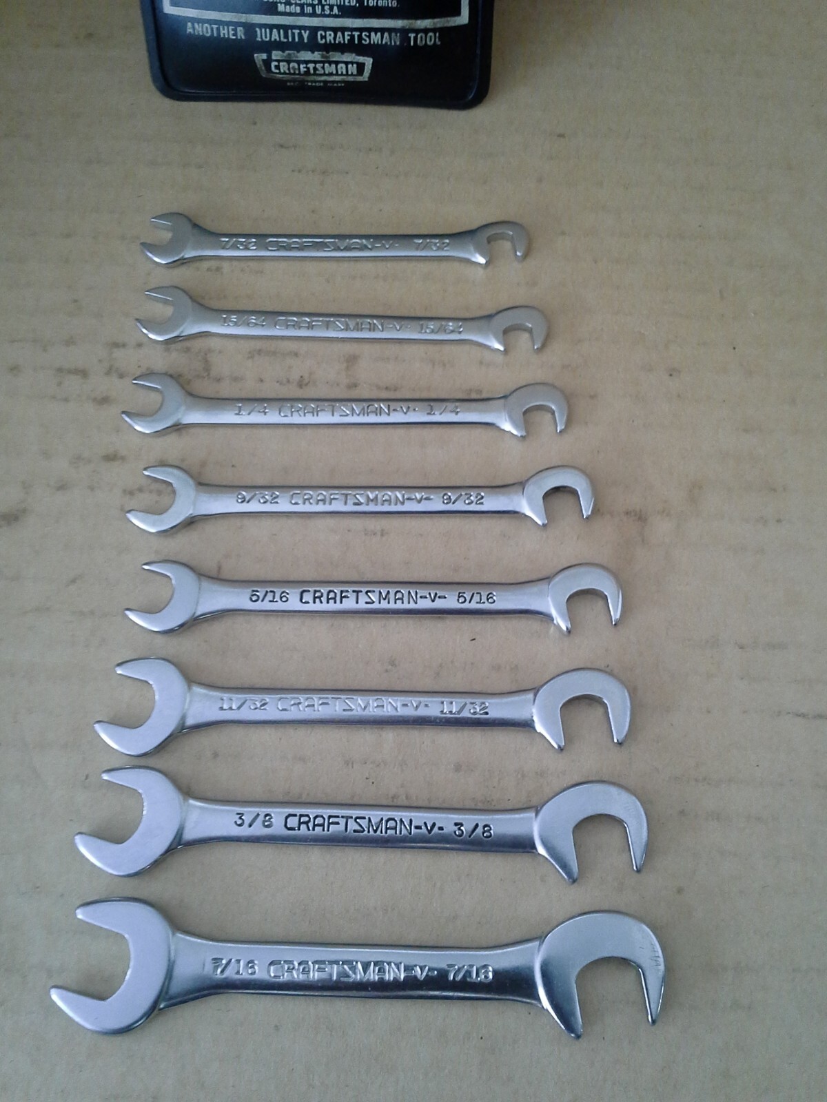 Sears Craftsman 9_4306 Sears Super-tuff 8 Piece Open End Ignition Wrench Set USA