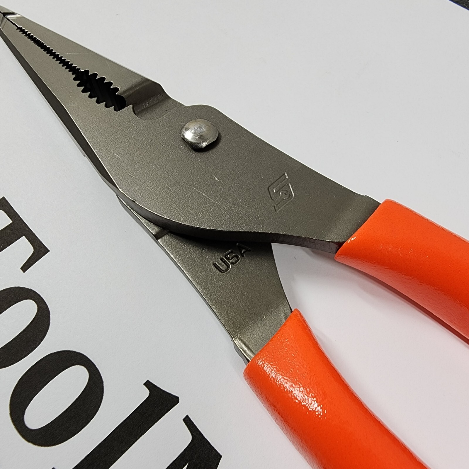 Snap-on Tools USA NEW ORANGE 9″ Talon Grip Long Nose Slip Joint Pliers LN47ACF