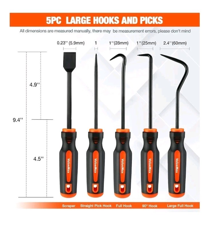 ValueMax 10-Piece Precision Hook and Pick Set with Scraper, Magnetic Telescoping