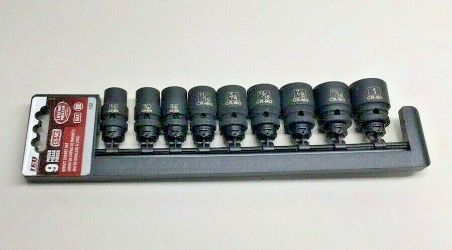 TEQ Correct 102 Impact Socket Set 1/2″ Drive CR-MO 9-Pieces From 1/2″ to 1″