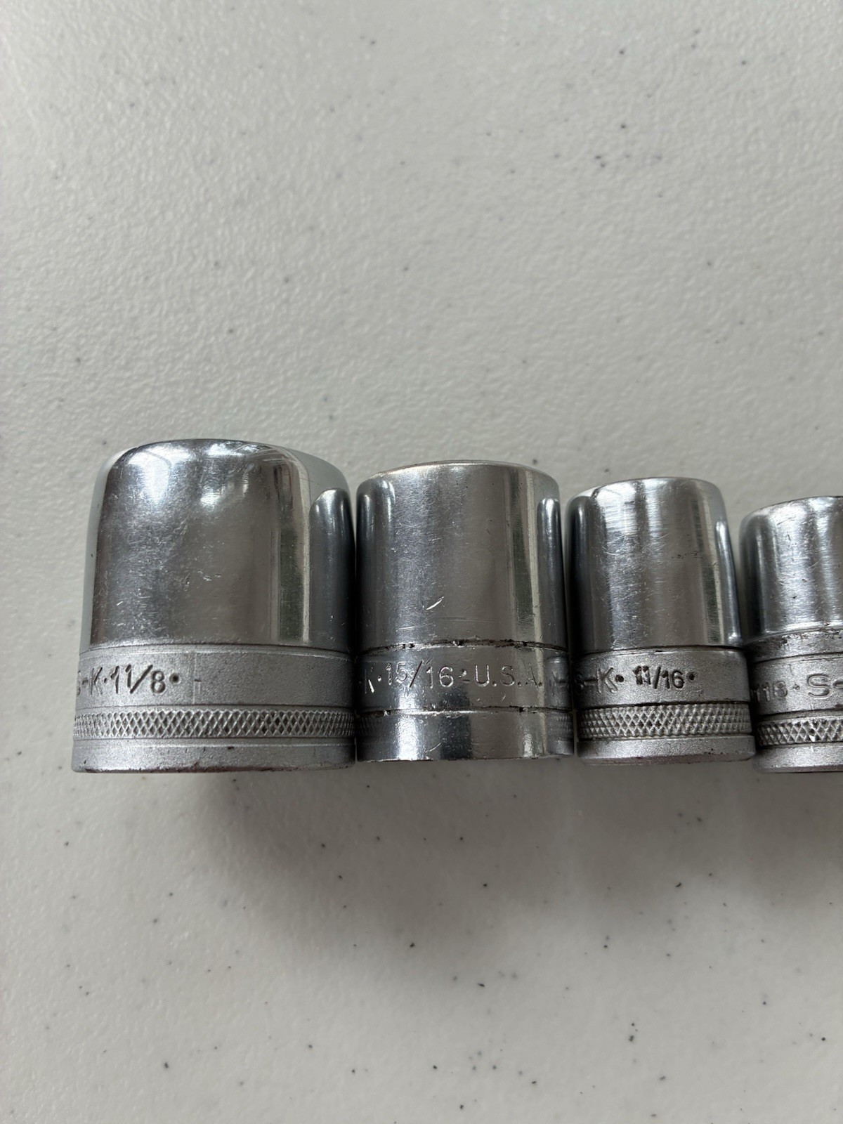 SK S-K 1/2” DRIVE 12 Point 1-1/8”, 15/16”, 11/16”, 9/16” Sockets USA