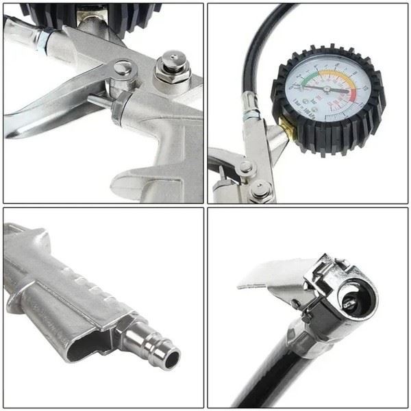 220PSI Air Pressure Gauge Meter for Tire Maintenance with Secure Locking Chuck