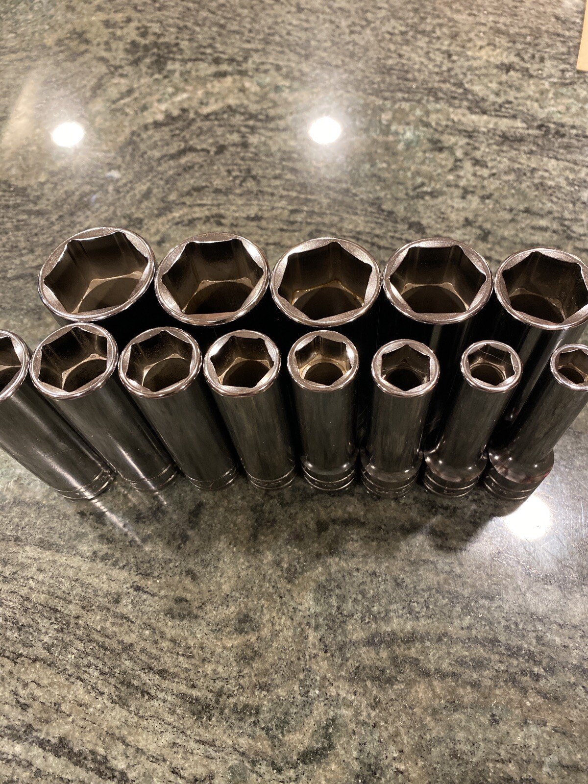 Snap-on 313tsya 1/2″ drive 3/8-1-1/8 deep 6 point socket set