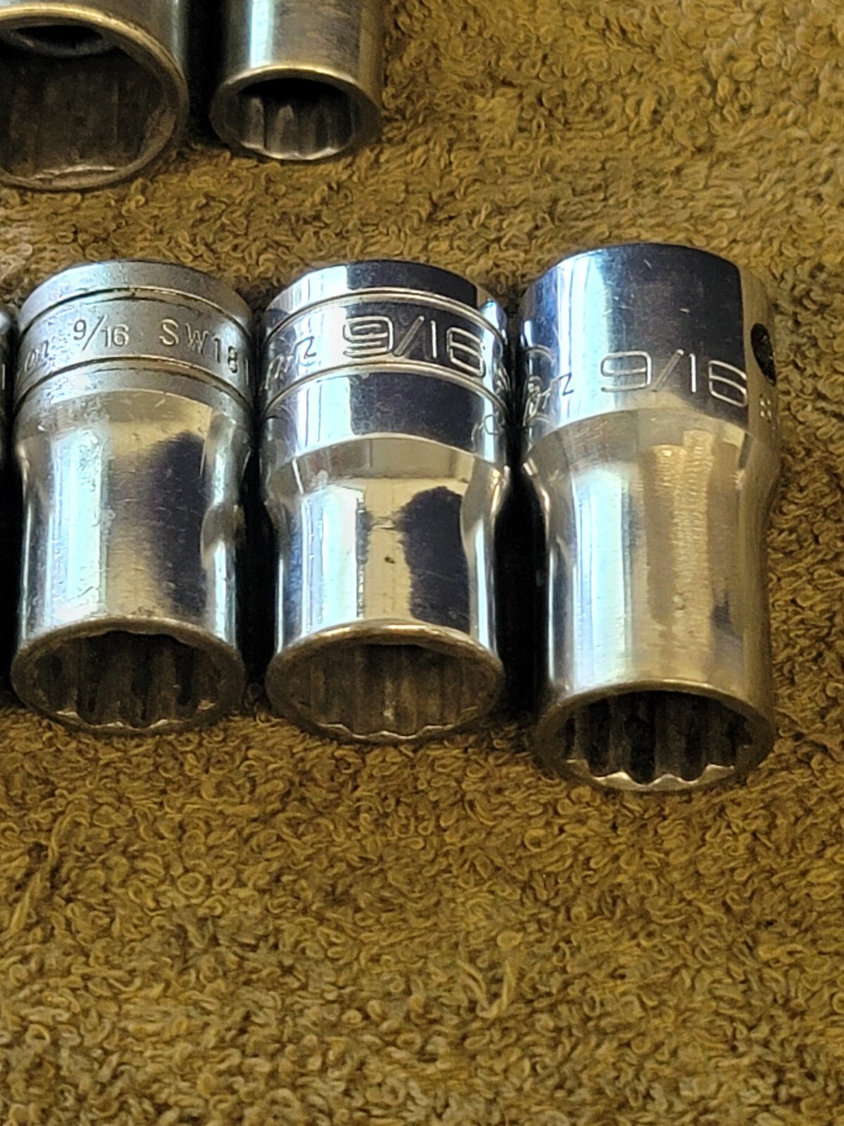 7 Snap-on SW181 SDH TW241 Socket Set Sae 3/4 9/16 7/16 12 Point 1/2″ Drive
