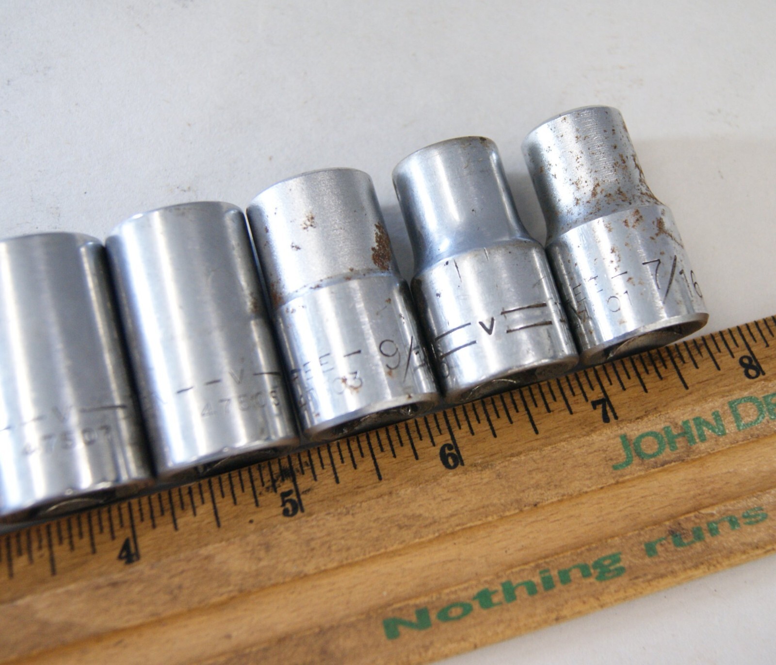 Vintage Craftsman 12 pt. Sockets Set USA Made, 1/2″ Drive, 7/16″ to 7/8″, BN3957