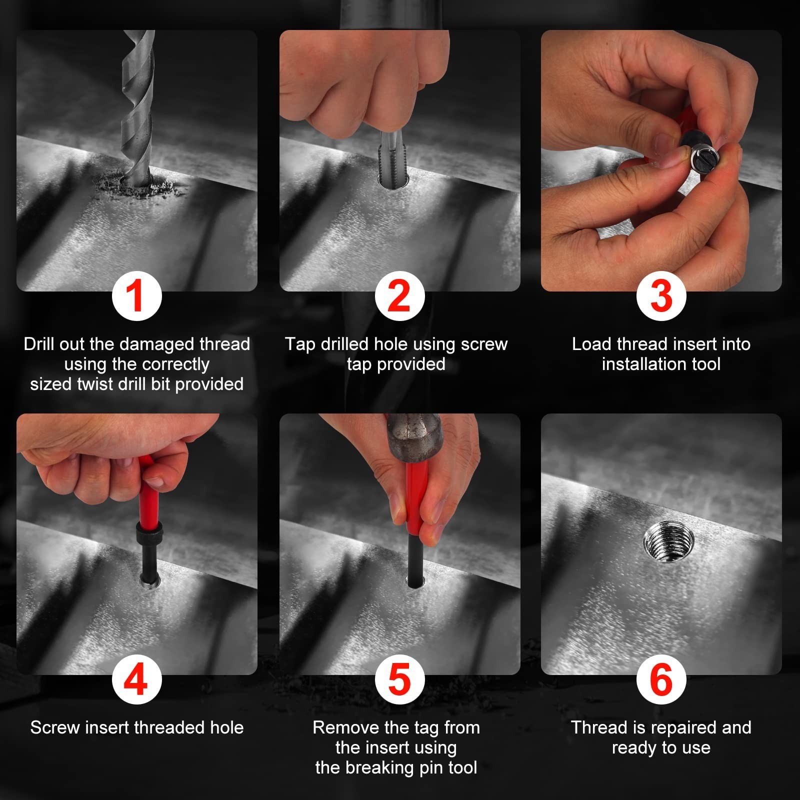 M10 X 1.25mm Thread Repair Kit | Metric Insert Set for Damaged Threads & Auto Re