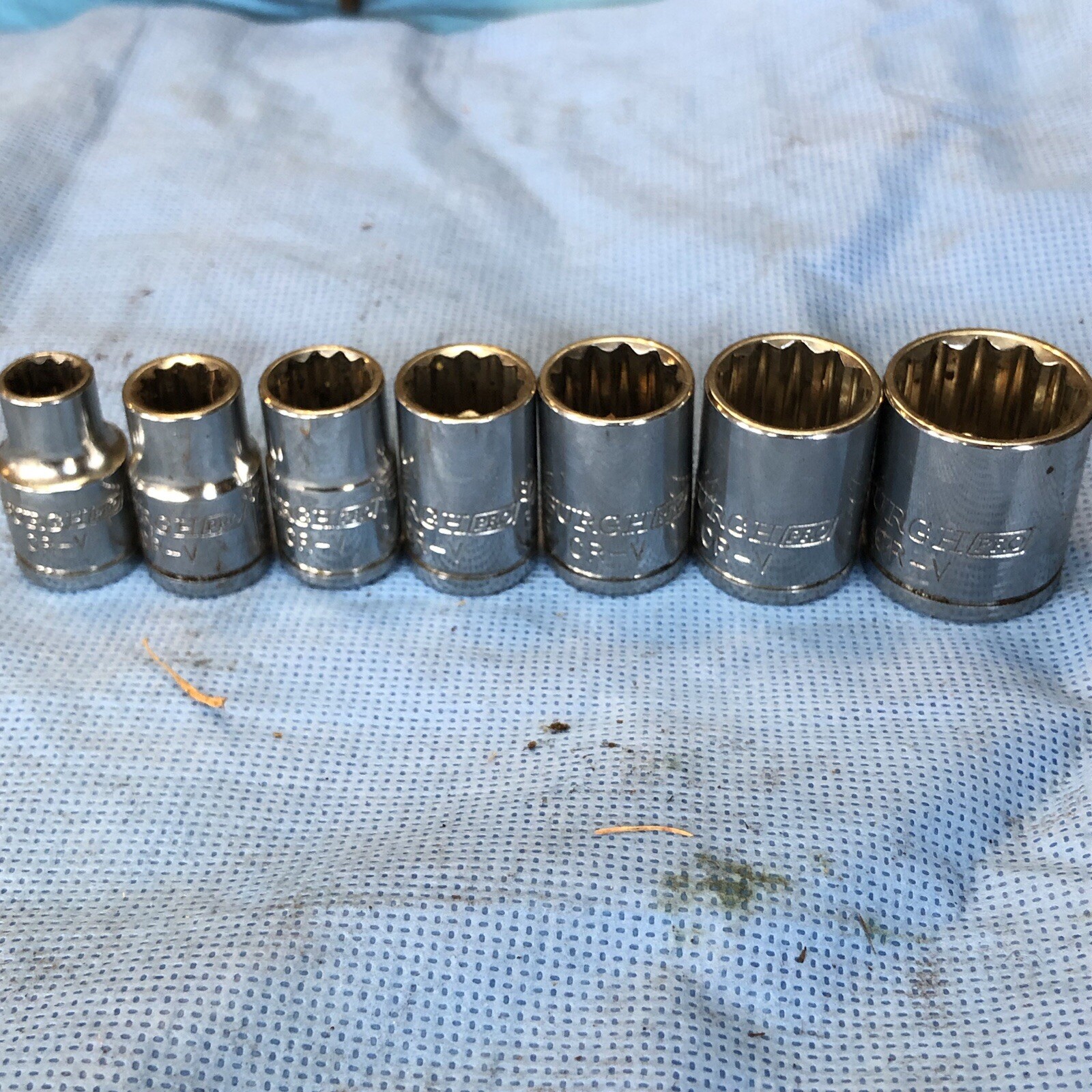 Pittsburgh Pro SAE Socket Lot Of 7 Sockets 3/8 Drive set 5/16 – 3/4 complete