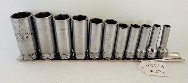 Snap On Tools 211SFSY 11pc 3/8” DR. Deep Well 6pt Socket Set 1/4″-7/8″ #371