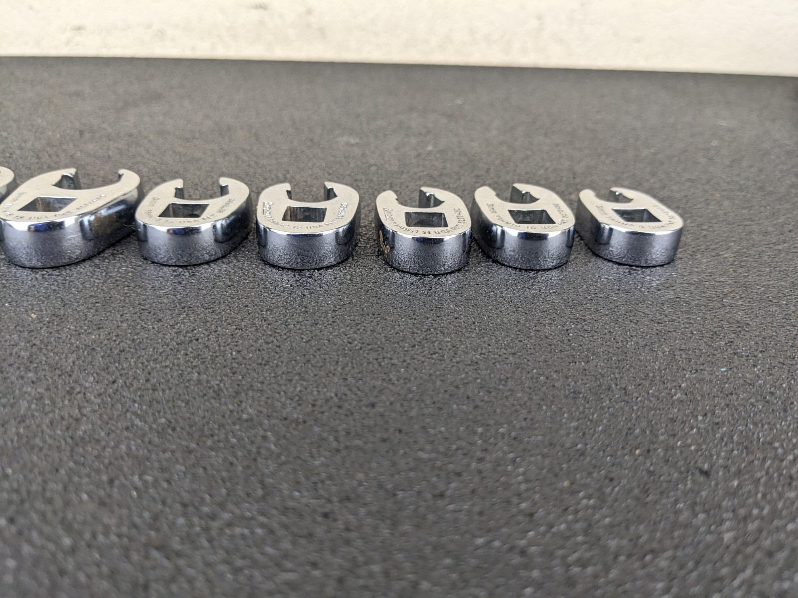 #bo435 Snap On 9Pc Metric 3/8 Drive Flare Nut Crowfoot Wrench Set 9MM 18mm
