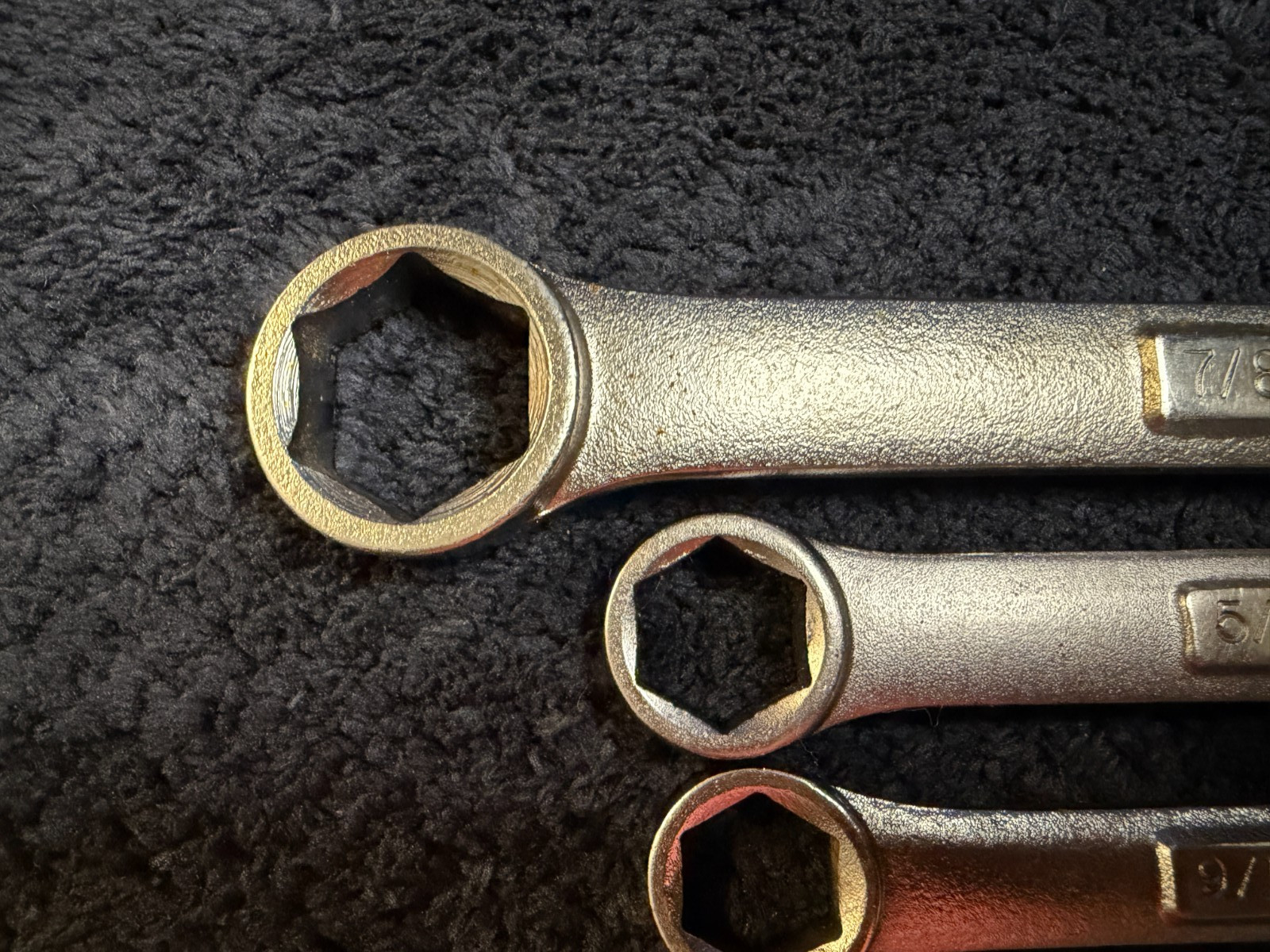 4 – Vintage Craftsman 6-Point VA SAE Combination Wrenches 7/8 5/8 9/16 7/16