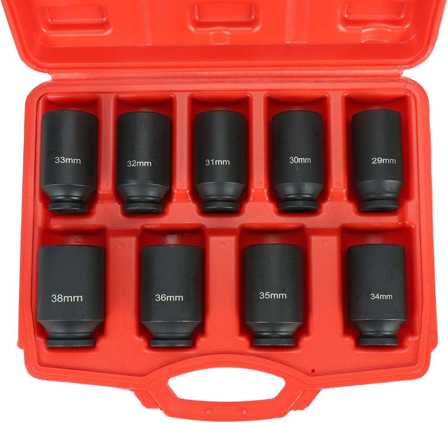 Deep Impact Socket Tool 9Pcs/Set 1/2″ Drive Metric Axle Hub Nut Socket 29-38mm