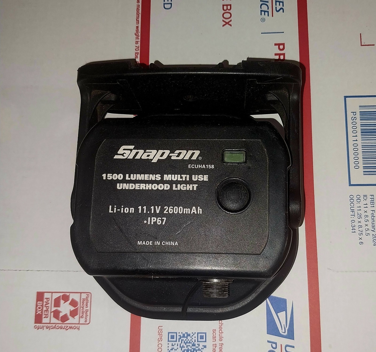 Snap-on Underhood Ecuha158 Ip67 Recharable Work LED Light Lamp Only 1500LM Tool