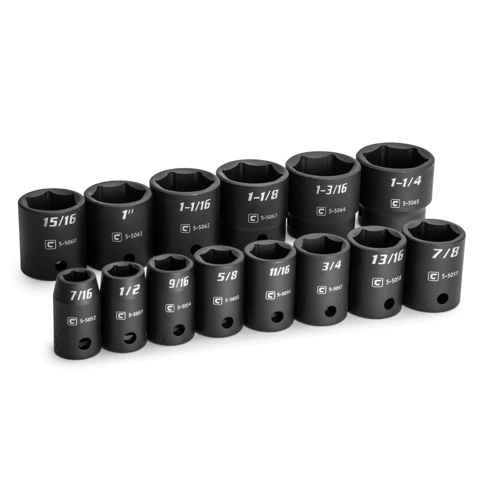 Capri Tools 1/2 in. Drive Shallow Impact Socket Set, 7/16 to 1-1/4 in, SAE, 1…