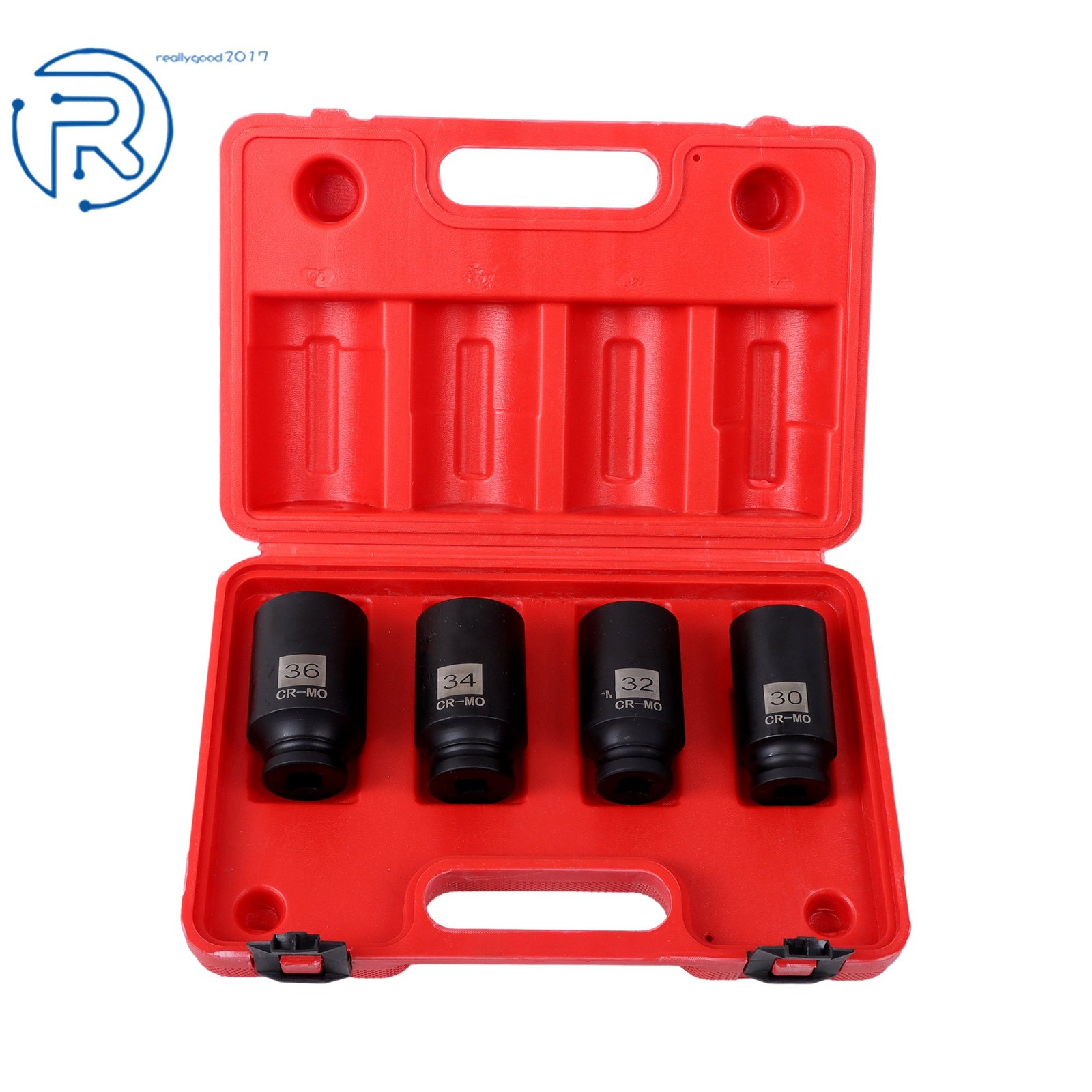 12 point 1/2″ Drive Deep Spindle Axle Nut Socket Set MM 30mm 32mm 34mm 36mm 4pcs