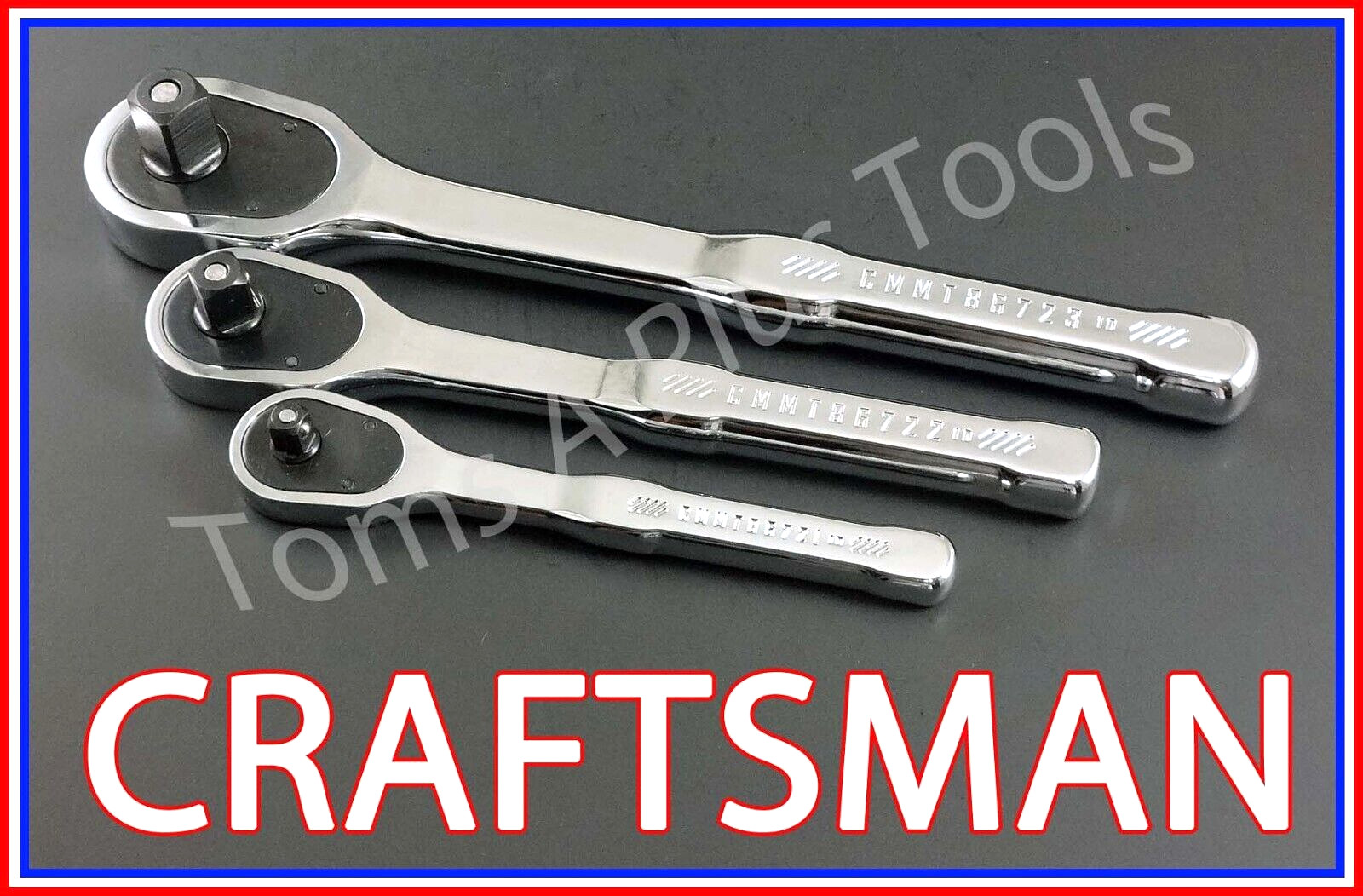 CRAFTSMAN HAND TOOLS 3pc Thin Profile Fine Tooth Ratchet socket wrench set 72T