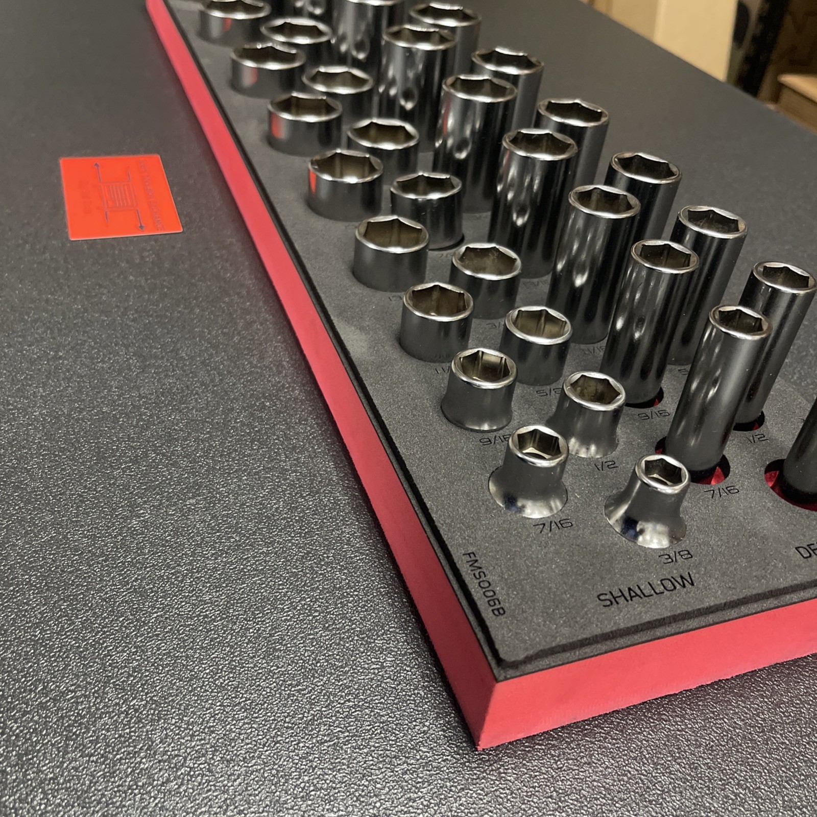 Snap-on Tools NEW RED 38pc 1/2″ Drive 6pt SAE Master Socket Foam Set 338TSWYAFR