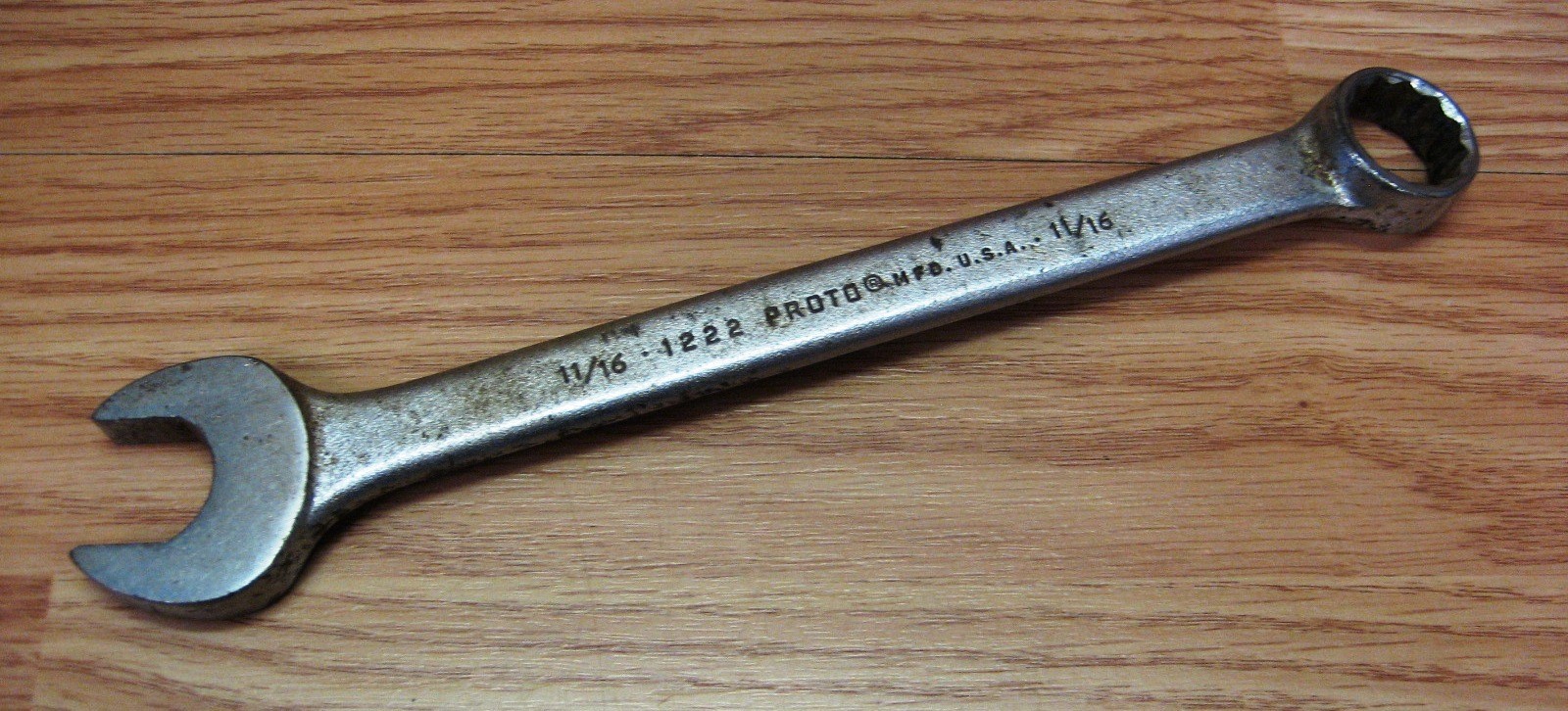 Proto (1222) 11/16 x 11/16 12 Point Open / Closed Combination Wrench **U.S.A**