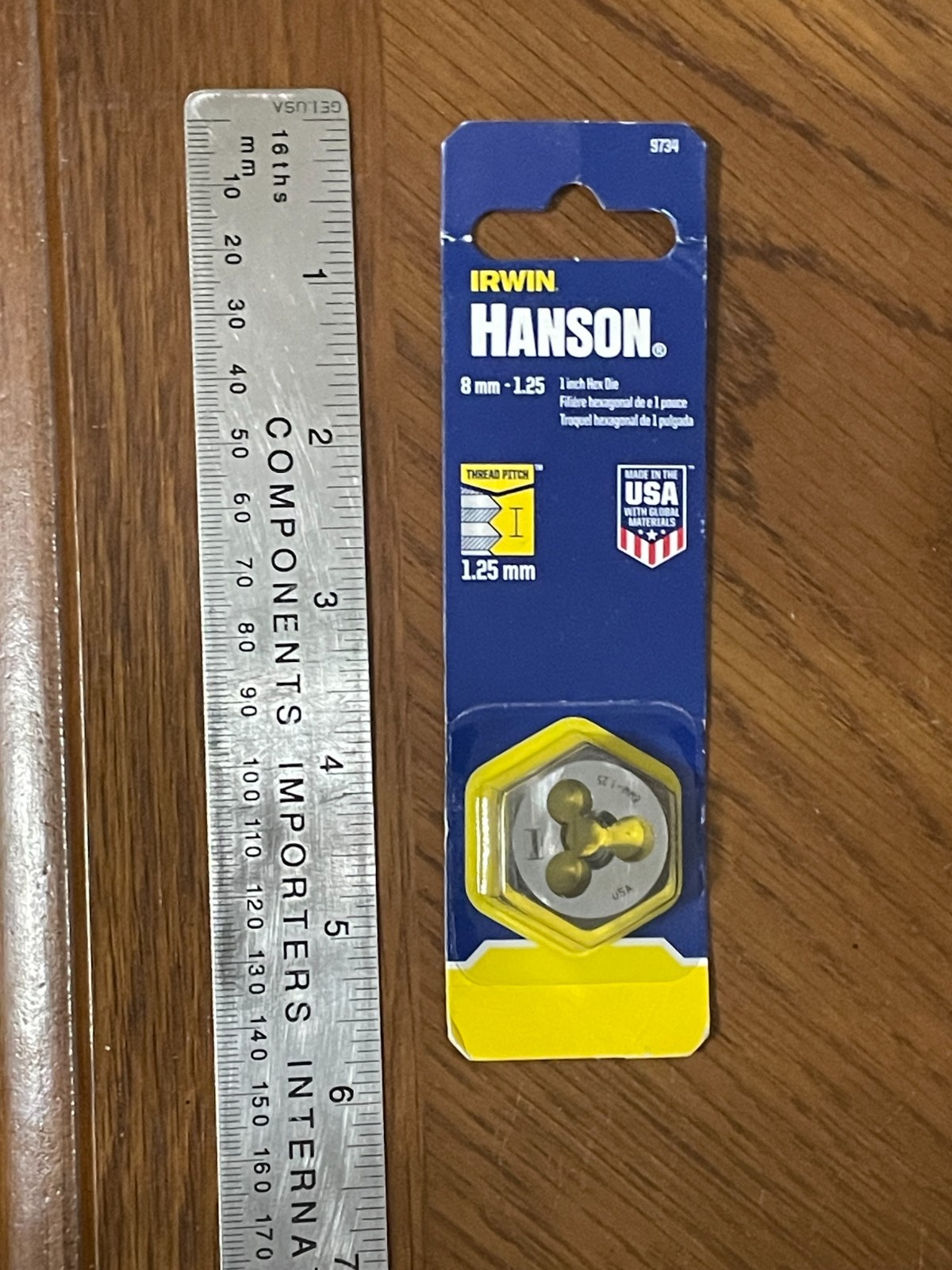 M8 X 1.25 Metric 1″ Hex Die Irwin Hanson 9734 8MM Carbon Steel