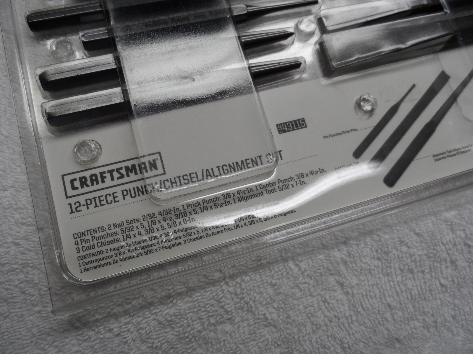Craftsman Center Pin Punch Chisel Alignment Tool Set USA, 12 pcs – Part # 43115