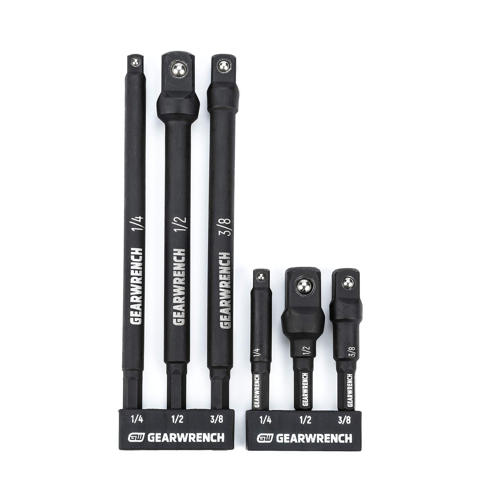 GEARWRENCH 6 Pc 1/4″ Drive Hex Shank Impact Socket extensions – One Size