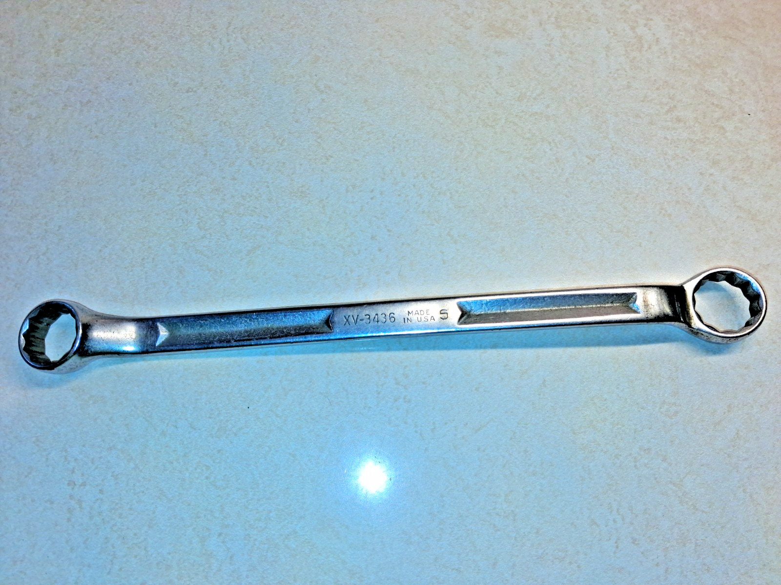 Snap-on XV-3436, 1950’s Issue «S» – 1-1/16″ x 1-1/8″ Box End Wrench, (15″ Long)