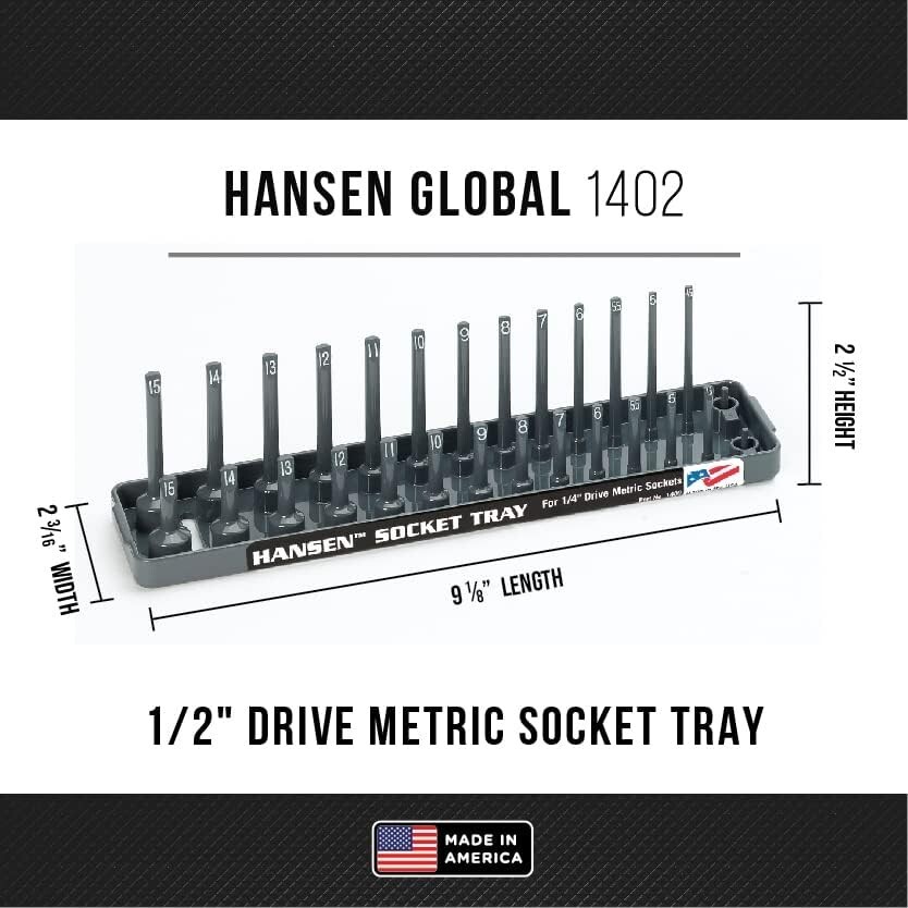 Hansen 12pc Mechanics Tool Socket Tray & Wrench Organizer Set for Craftsman 311
