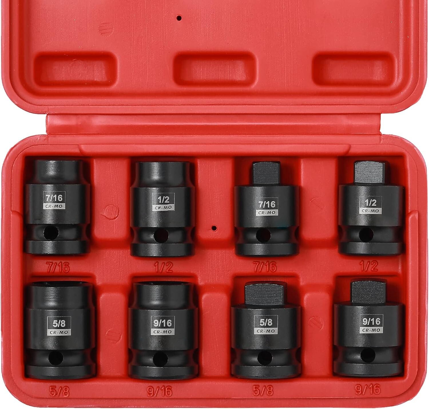 8PCS 1/2-Inch Drive Pipe Plug Socket Set Cr-Mo 7/16″, 1/2″, 5/8″, 9/16″