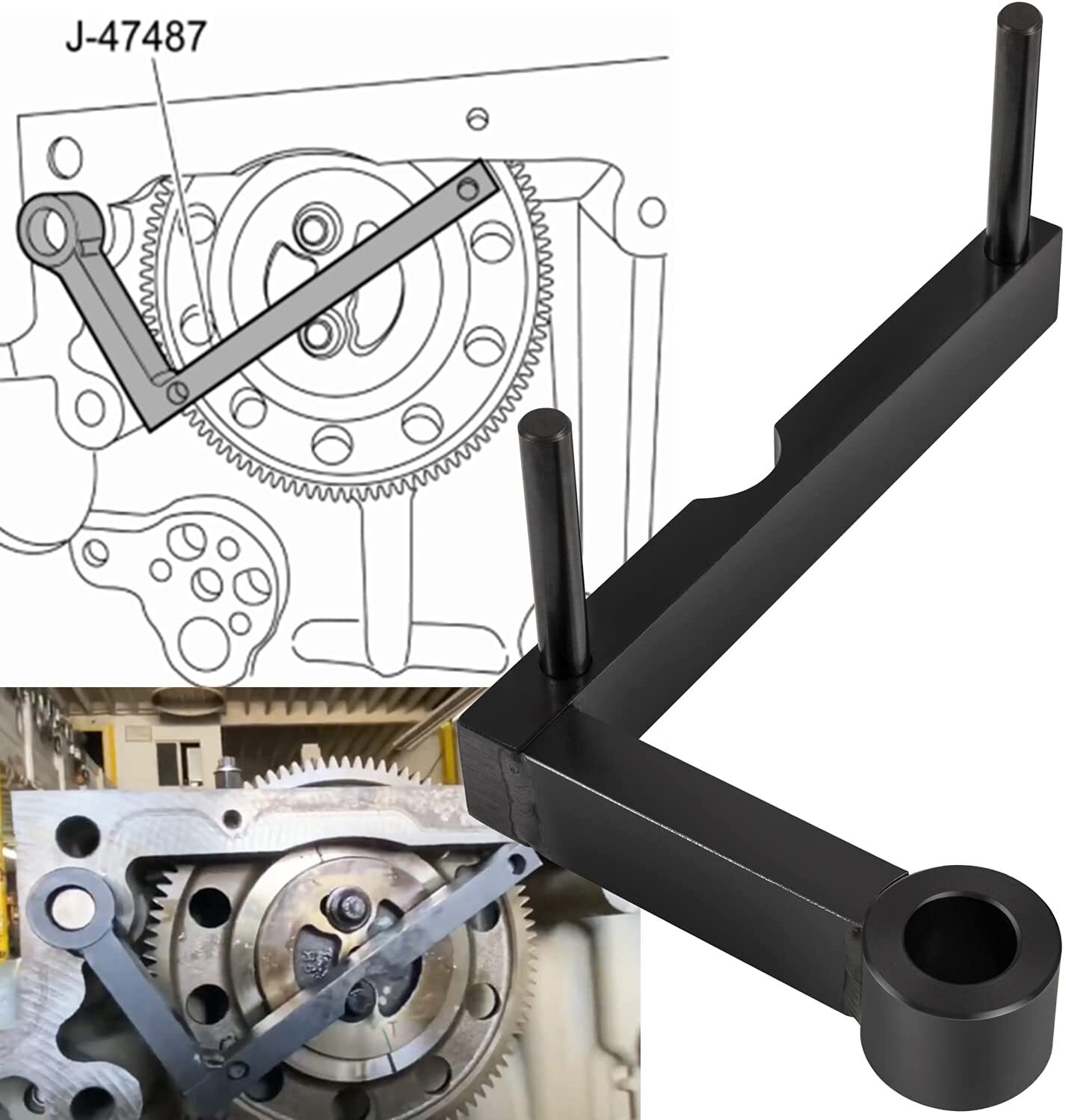 Idler 3 Cantilever Tool J-47487 for Detroit Diesel DD13 DD15 Engine Gear Train