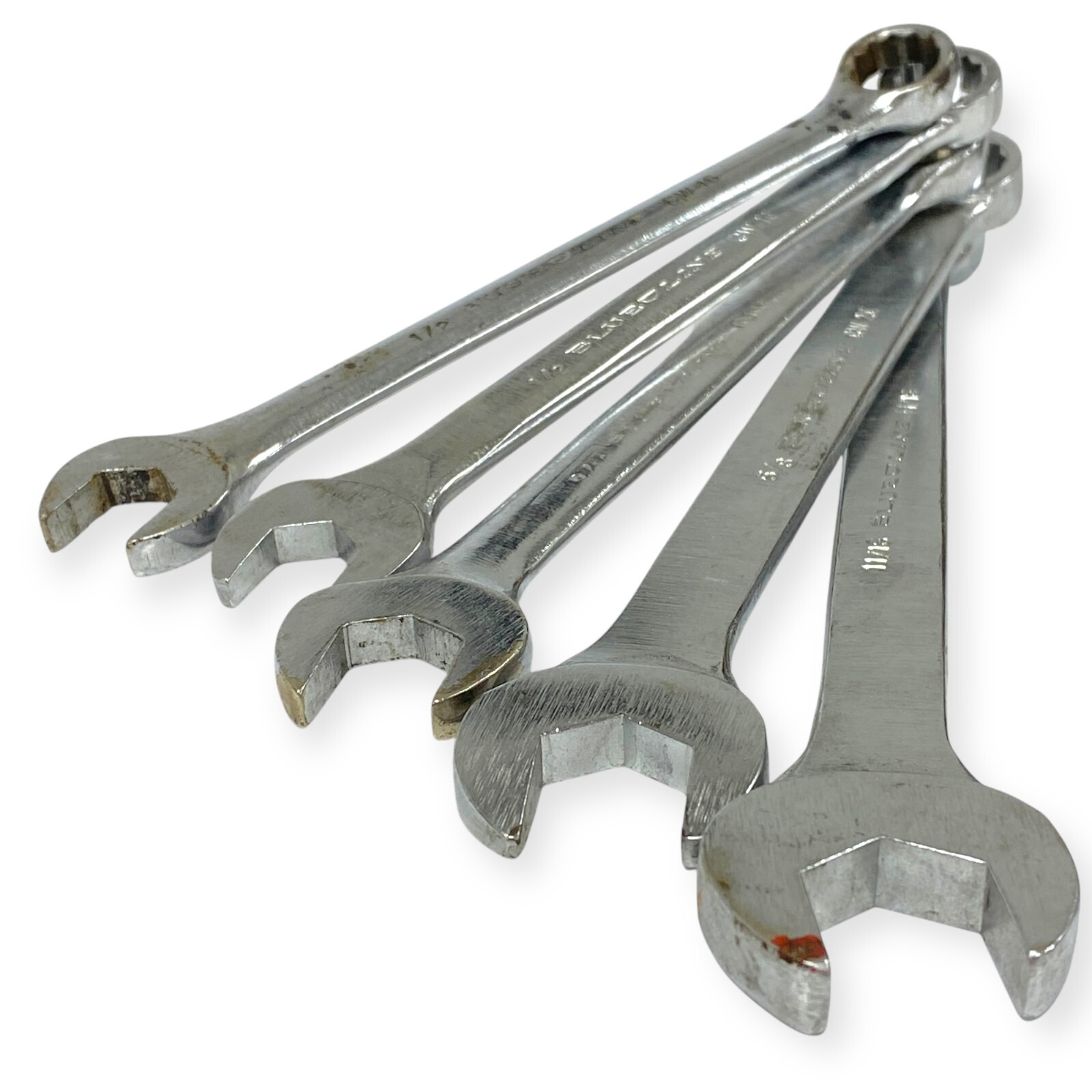 Blue Line CW16 1/2, CW20 5/8, 11/16 in 12 Point Combination Wrench Set, 5 Pcs