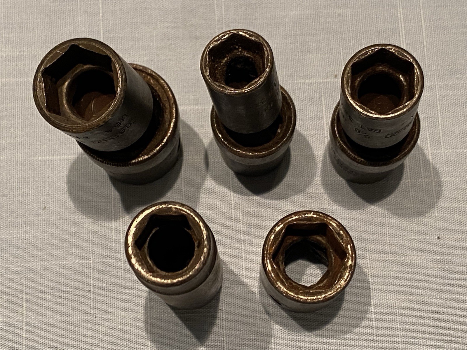 5 Snap On Socket Tools IPL 9/16” 5/8” 3/4” 9/16” Swivel Sockets & Regular