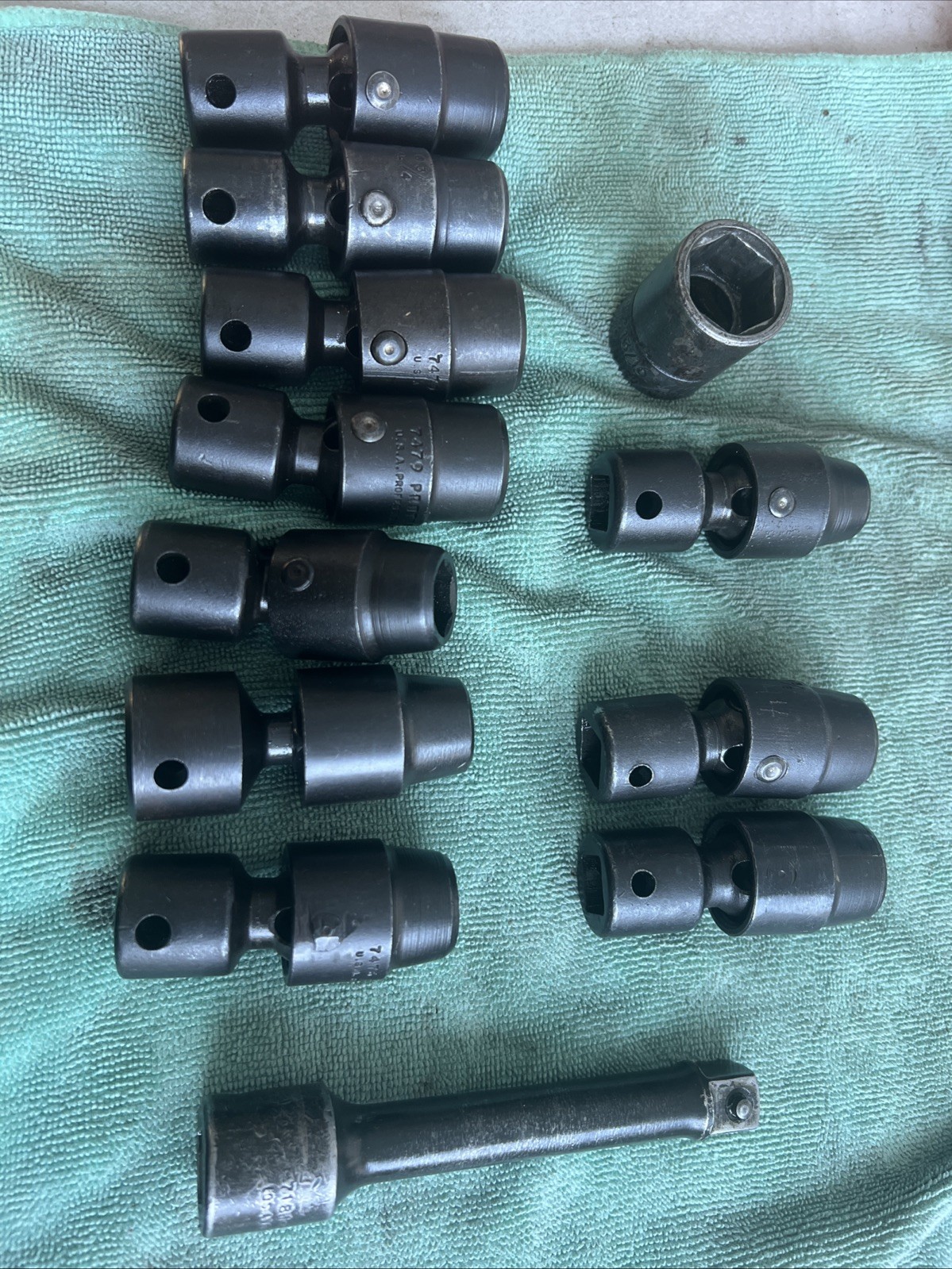 Vintage PROTO USA 1/2” Drive Mixed IMPACT Swivel Socket (12 Pieces) See Photos