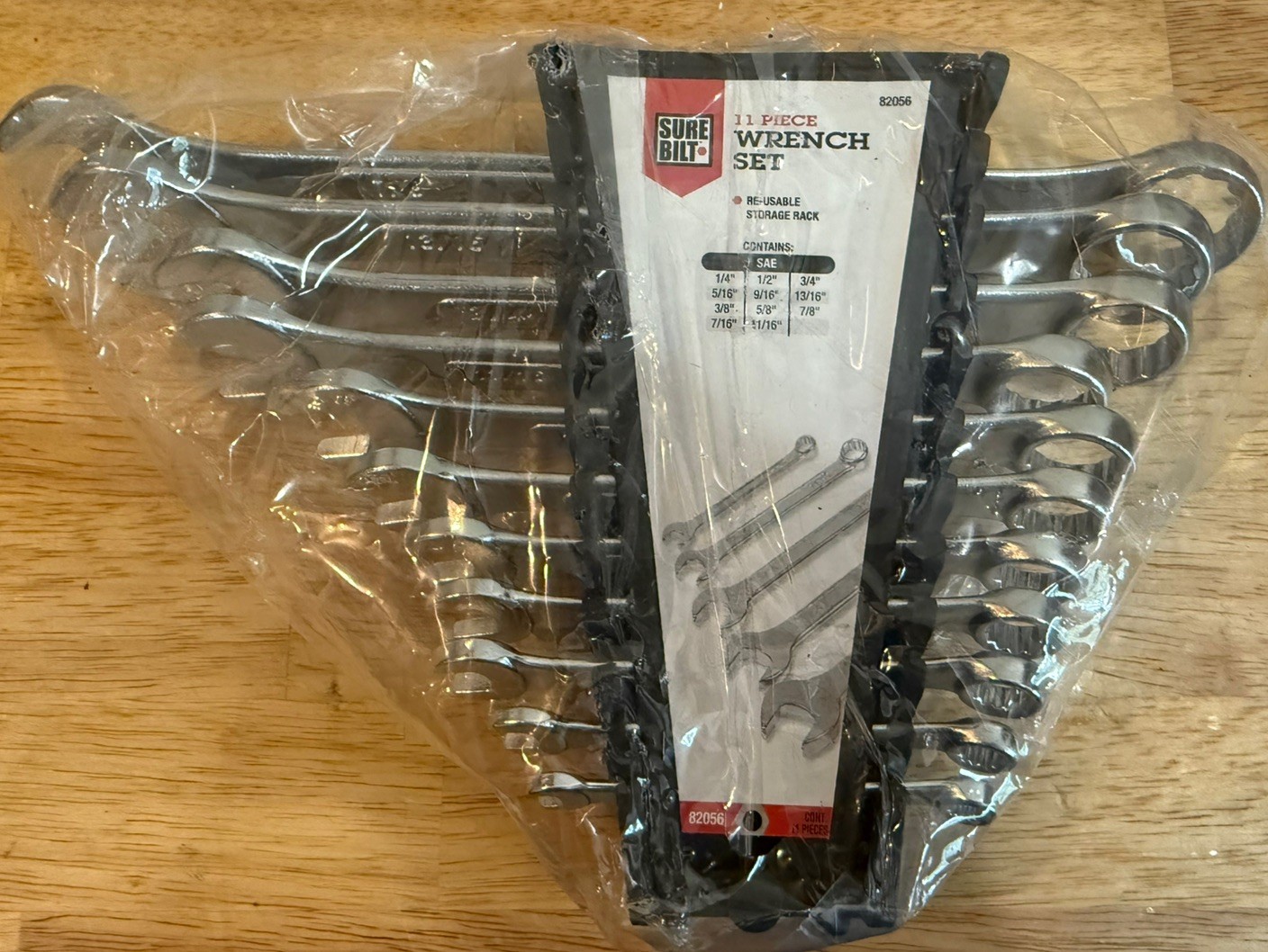 11pc Surebilt brand SAE wrench set with storage rack – NEW sealed package