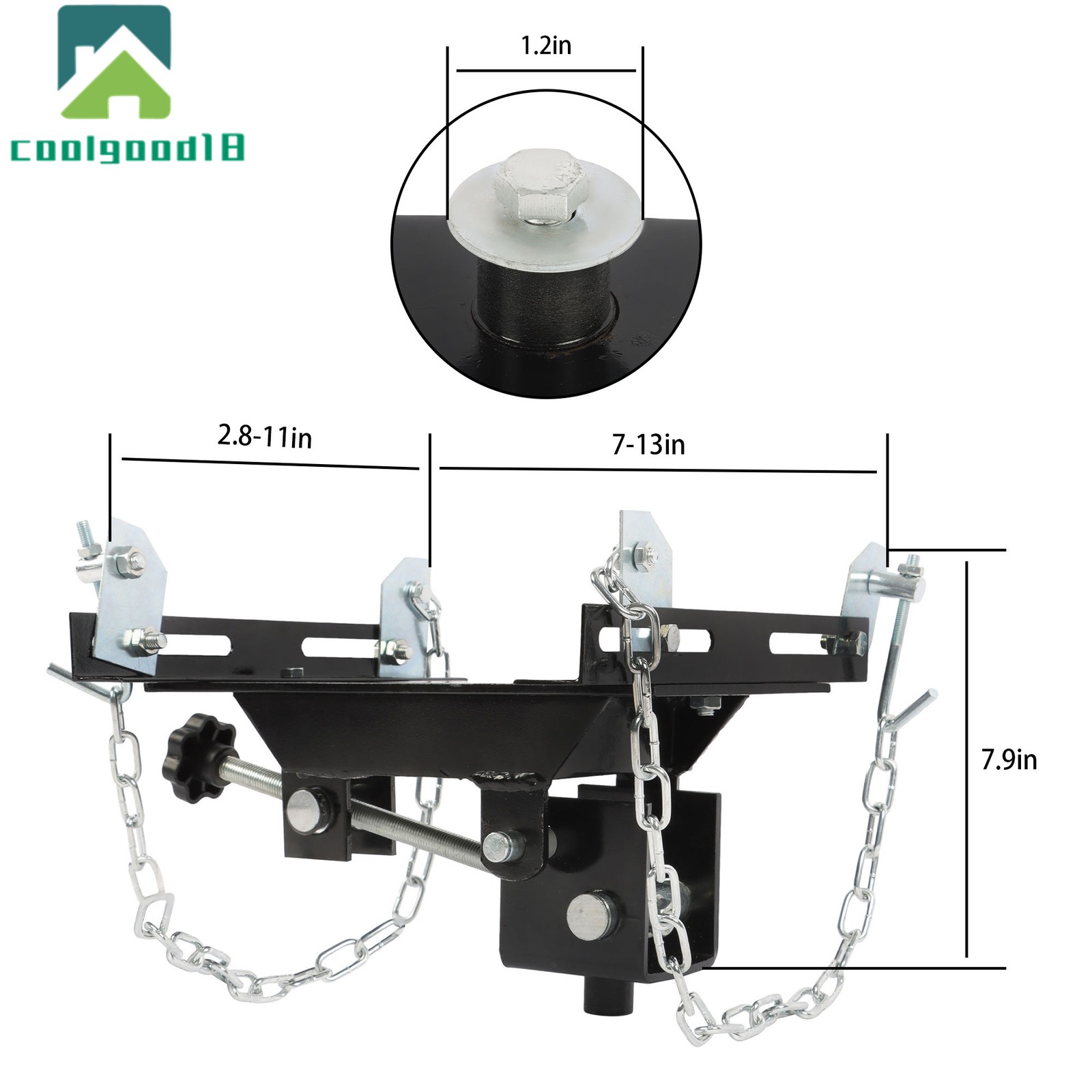 Transmission Floor Jack Adapter for Vehicle Repairs 1/2 ton 1100lbs