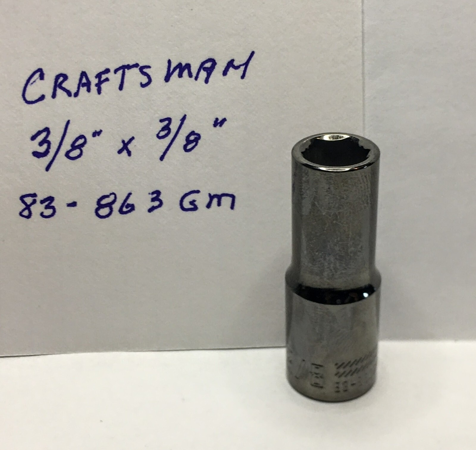 Craftsman  3/8″ x 3/8″ Dr Deep Socket 83-863GM Gunmetal Chrome 6Pt Free Ship