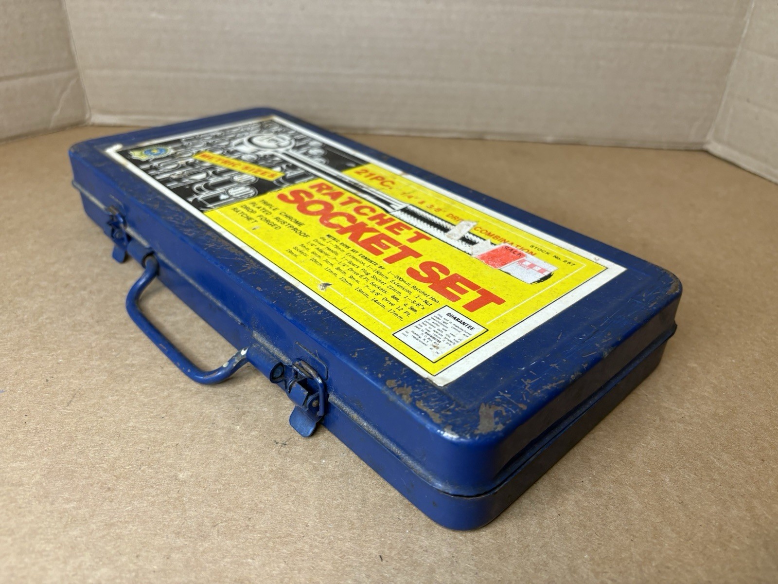 Vintage Royal Tools Tin Case ONLY for Ratchet Socket Set 257 Metric NO Contents