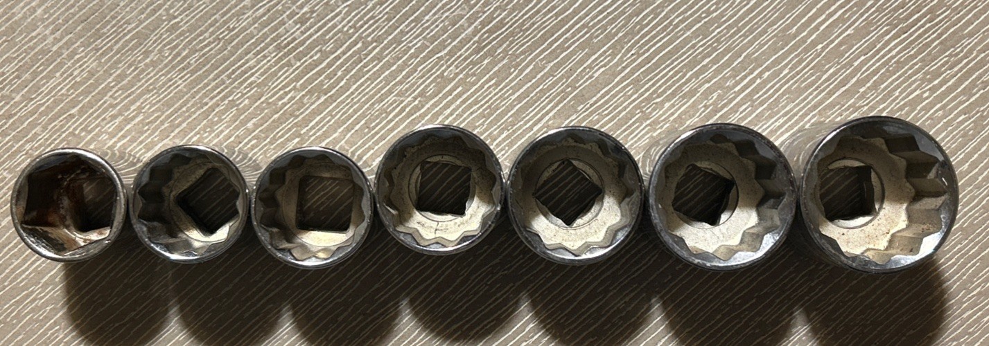 Vintage Craftsman -G- 1/2” Drive 7pc Metric Socket Set 20mm-28mm -USA