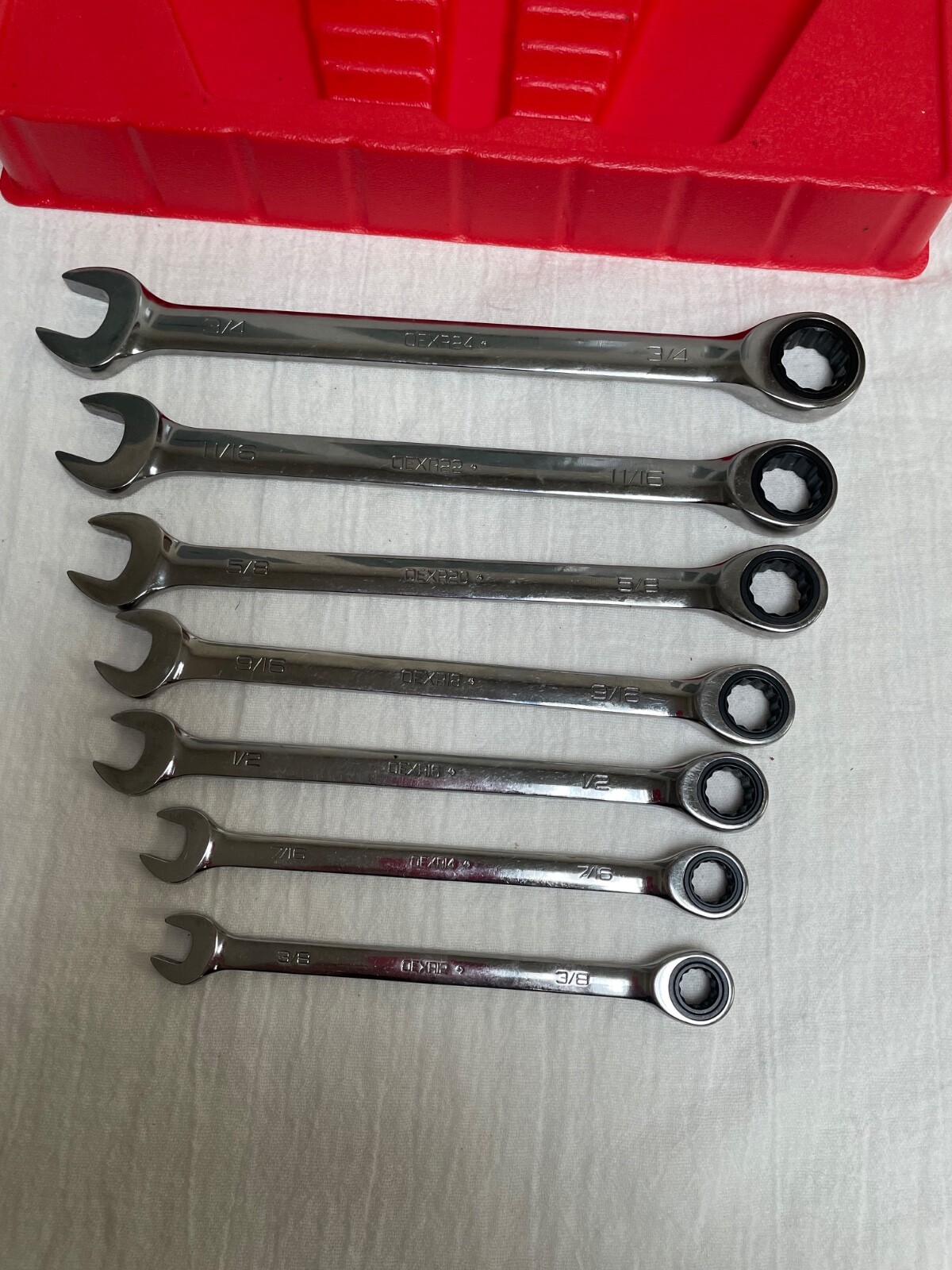Snap on 7pc Non-Reversing Ratcheting Combo Wrench Set 3/8 – 3/4