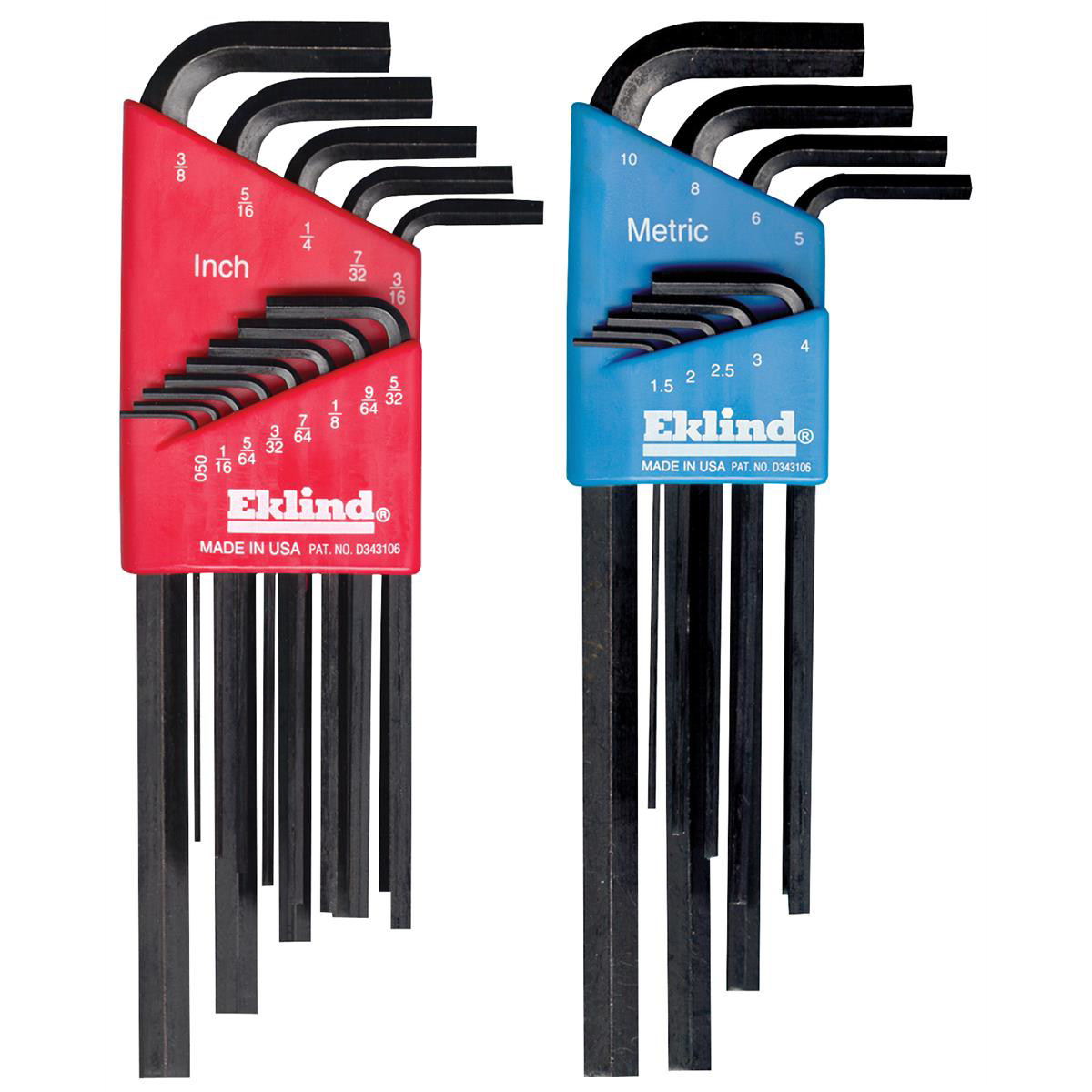 Eklind Tool 10222 22 Piece Combination (SAE & Metric) Long Hex-L Key Sets
