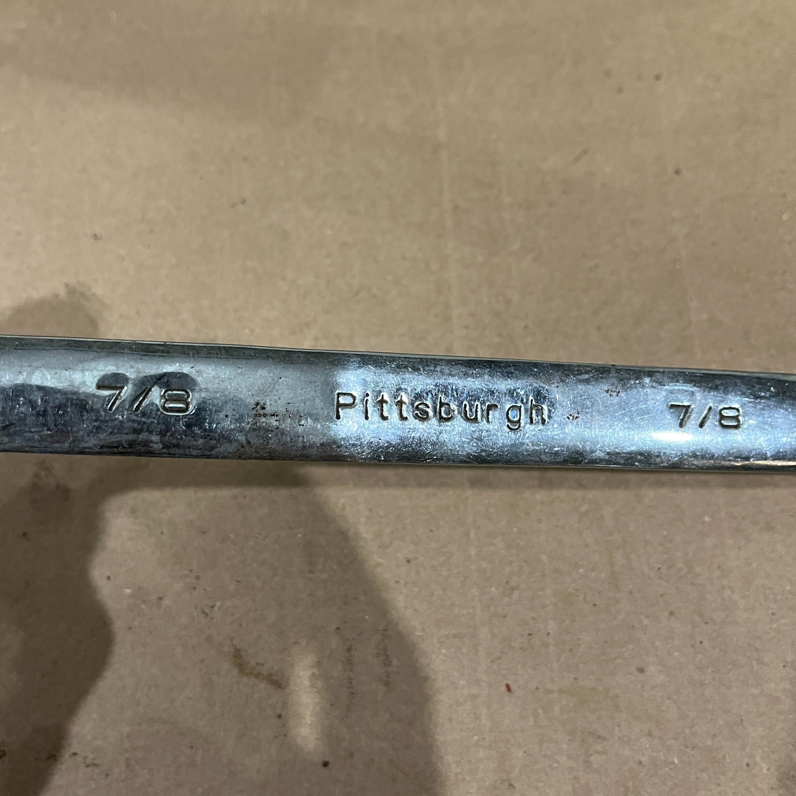 Pittsburgh New 7/8” Long Handle Chrome Combo Wrench 12pt