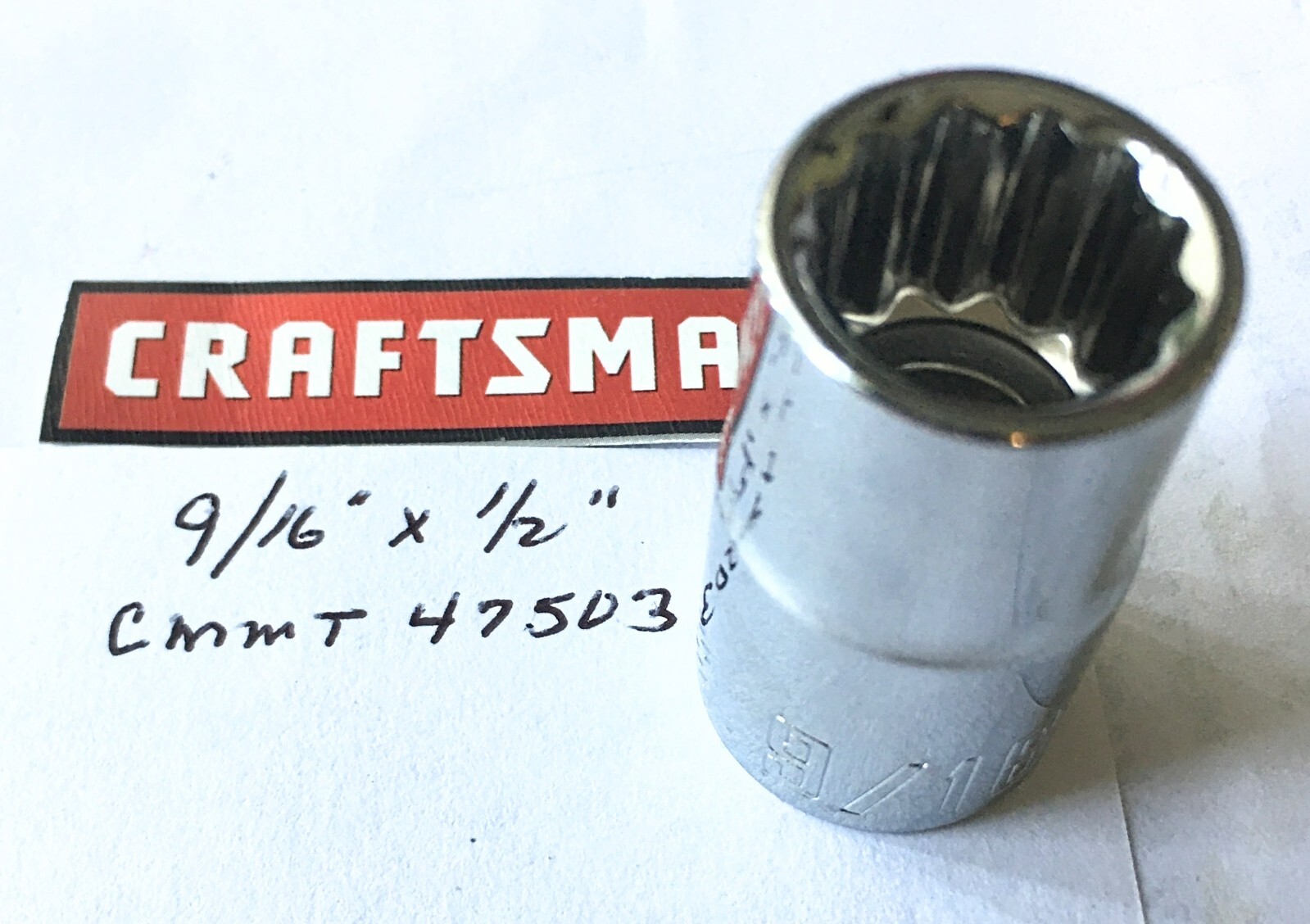 Craftsman 9/16″ x 1/2″ Dr Socket CMMT 47503 – 12 Point Free USA Shipping