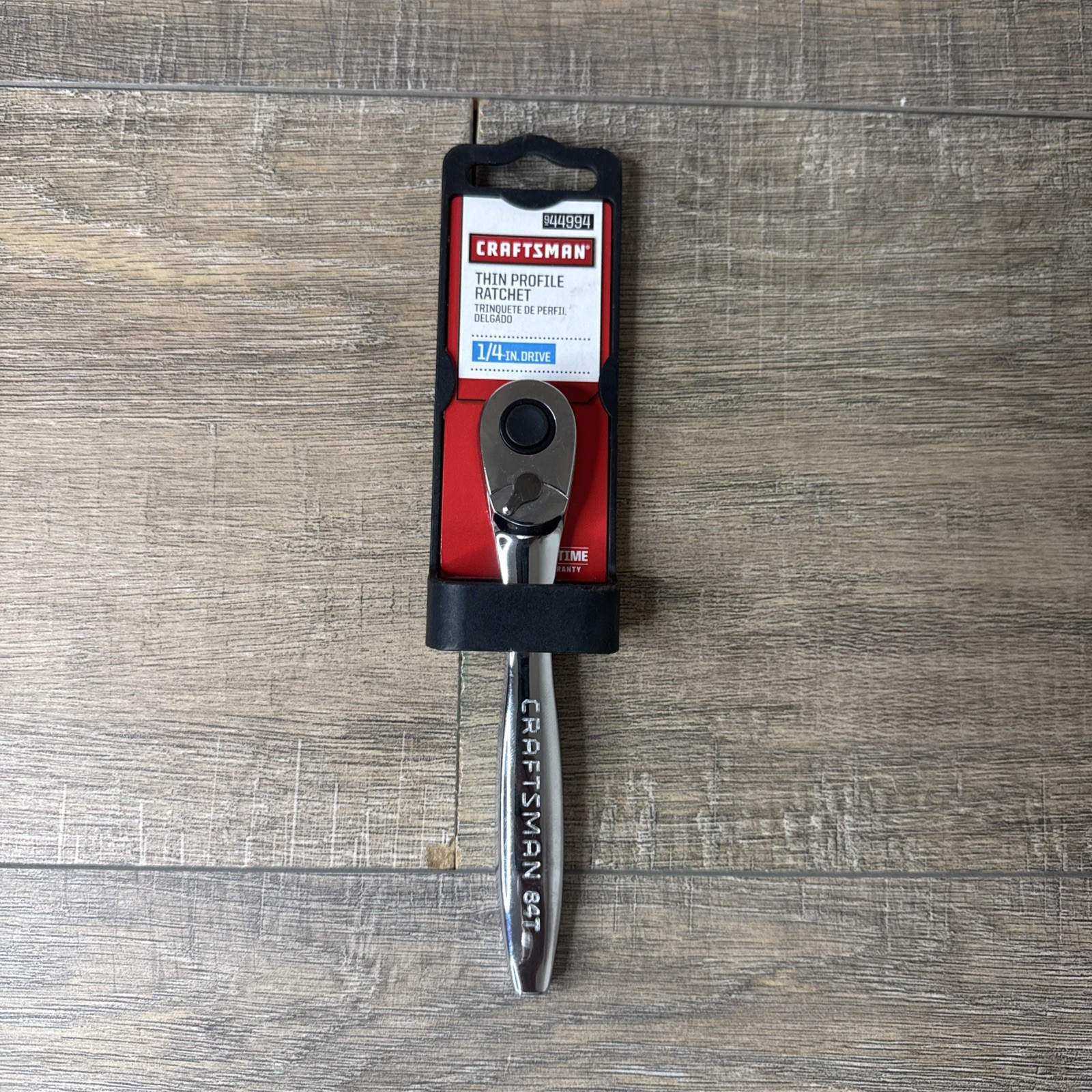 Sears Craftsman Nos 1/4” Thin Profile Full Polish Ratchet 44994 L-AH