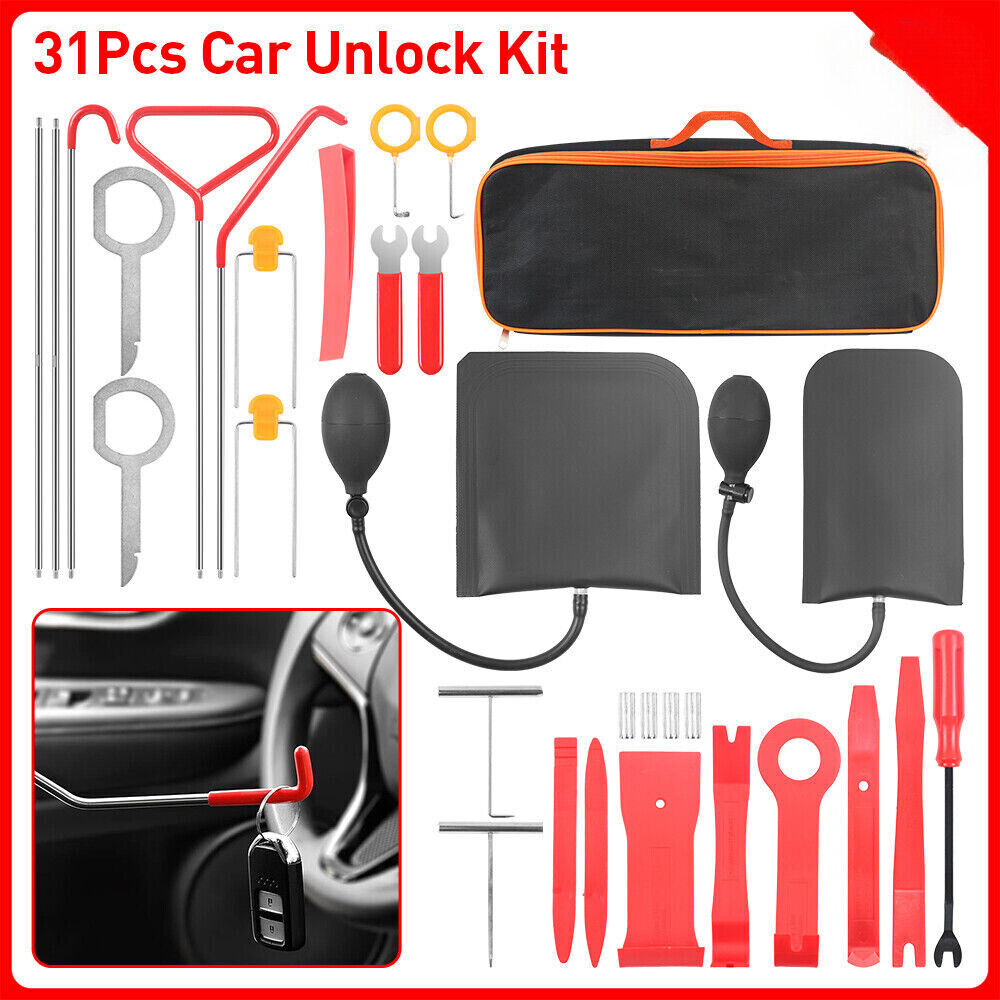 31Pcs/set Auto Car Window Door Emergency Open Unlock Lock Repair Tool Kits