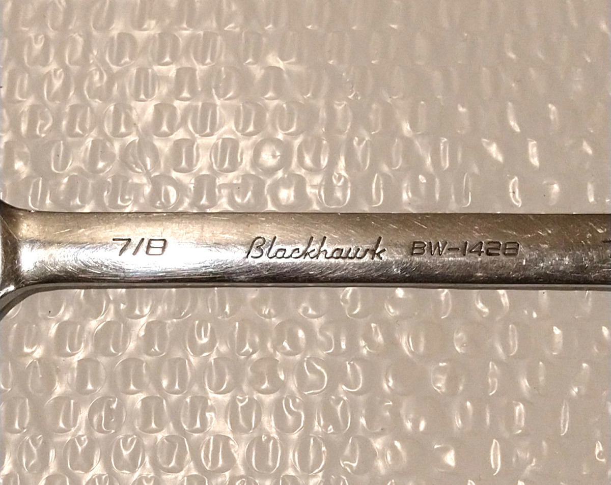 BLACKHAWK TOOLS BW-1428, 7/8″ RATCHETING/OPEN-END COMBO WRENCH, 11.3″ LONG.