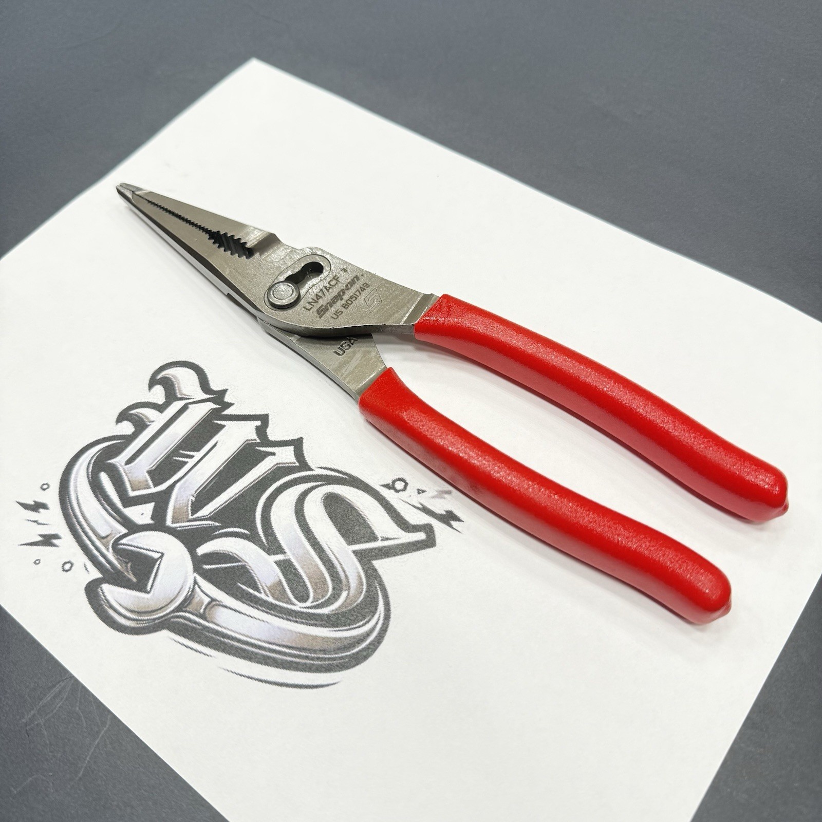 Snap-on Tools USA NEW RED 9″ Talon Grip Long Nose Slip Joint Pliers LN47ACF