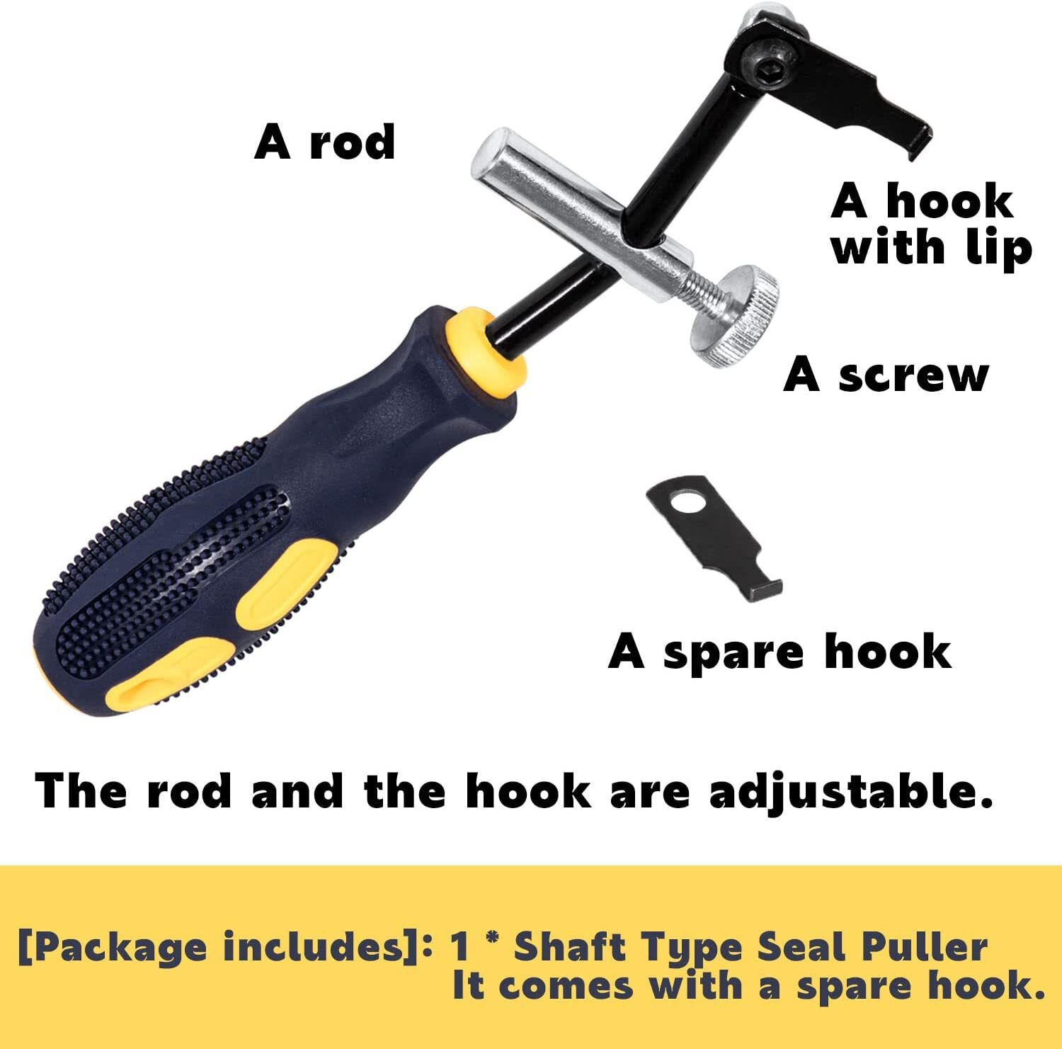 58430 Shaft Type Seal Puller Camshaft & Crankshaft Seals Removal Auto Tool