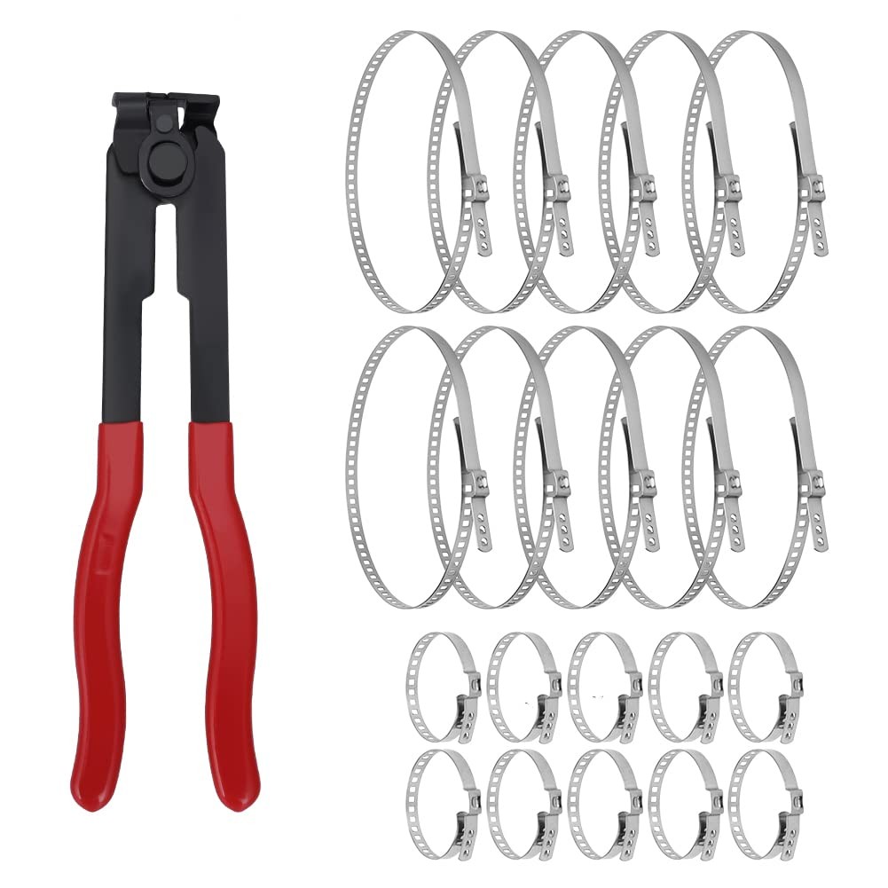 CV Joint Boot Clamp Pliers Kit With 20 Crimp Bands Banding Repair Tool Set