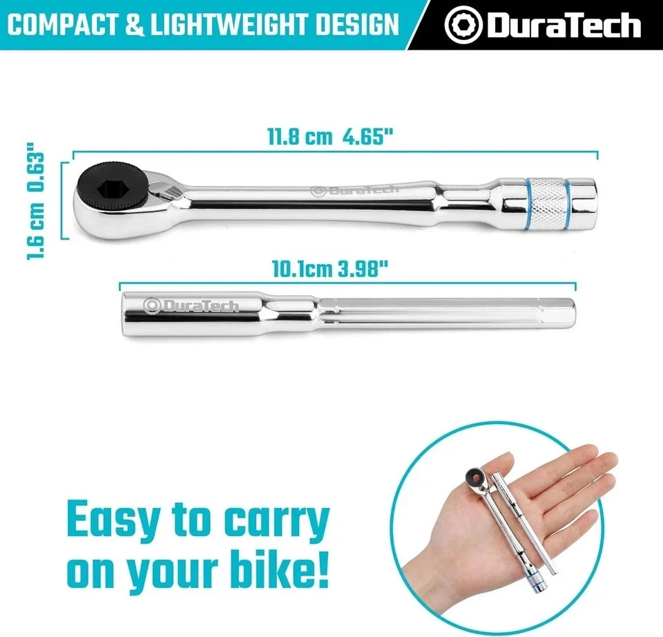 1/4 T-Handle Ratchet, Mini Ratchet Wrench with Hex Bit Extension Set, Compatibl