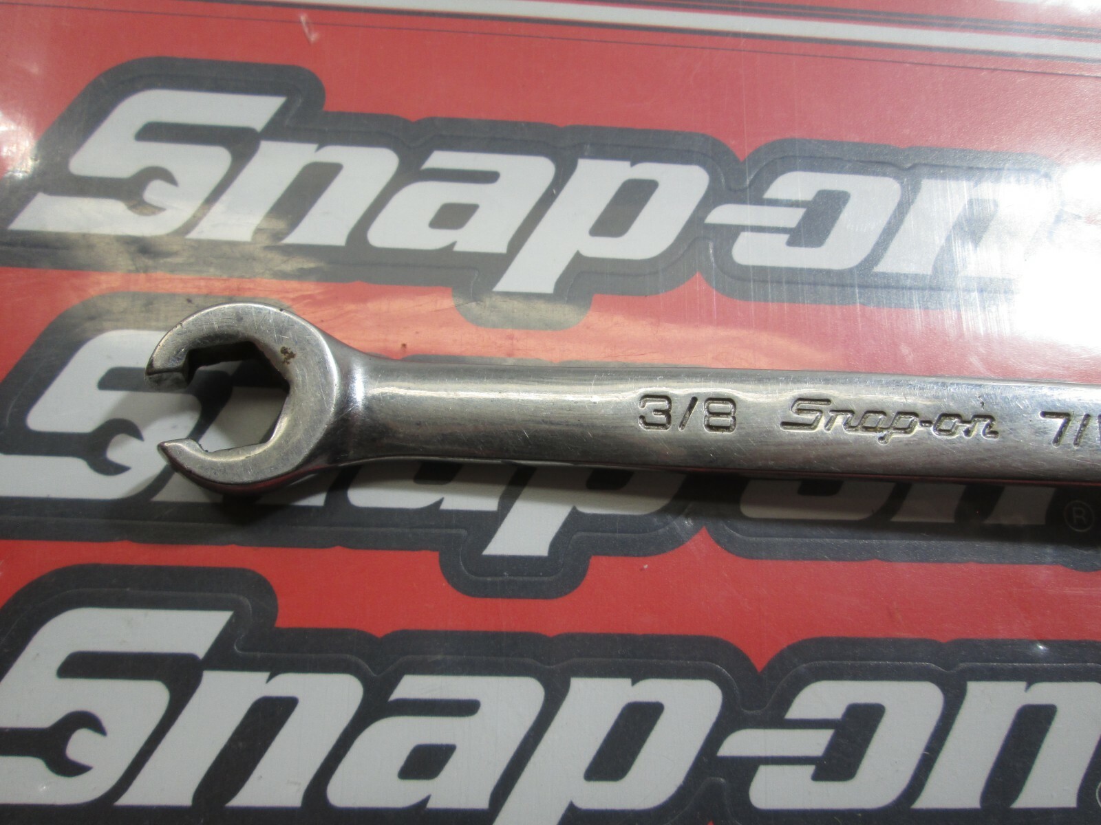 Snap-On Tools RXFS1214B Chrome 3/8″ + 7/16″ Double End Flare Nut Line Wrench