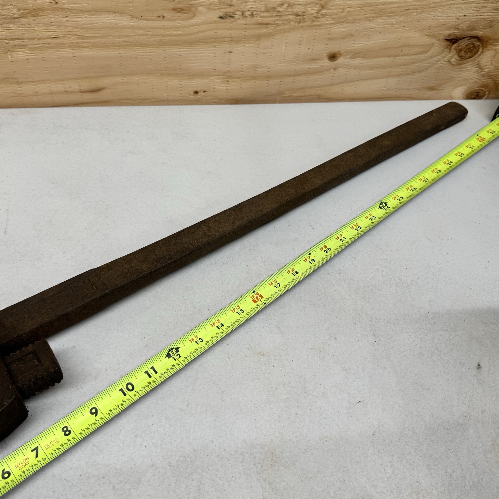 Vintage Giant 15lb Pipe Wrench 34” Rustic Heavy Duty Adjustable Plumbing Tool